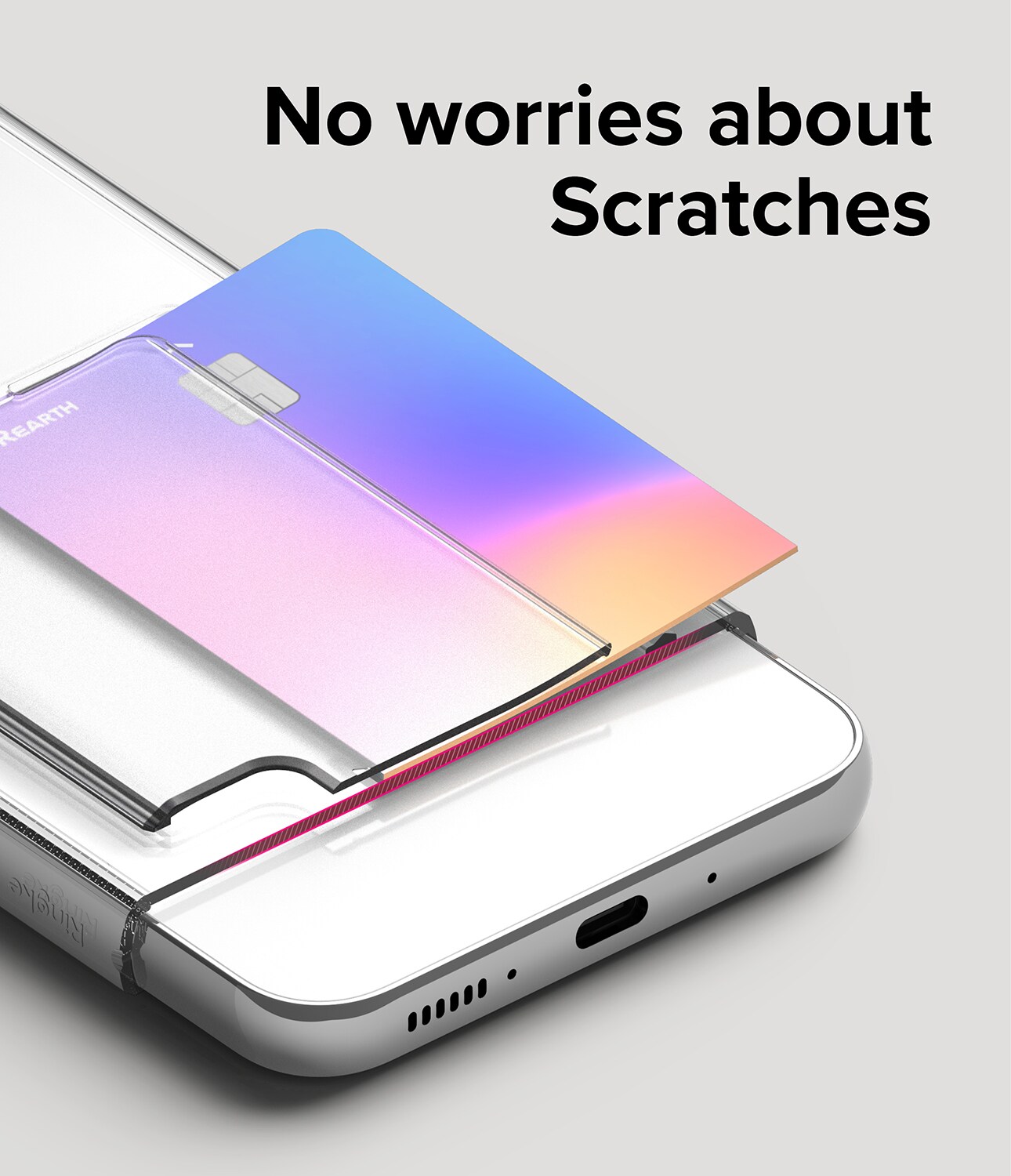 Samsung Galaxy A54 Fusion cover med kortholder, Gennemsigtig