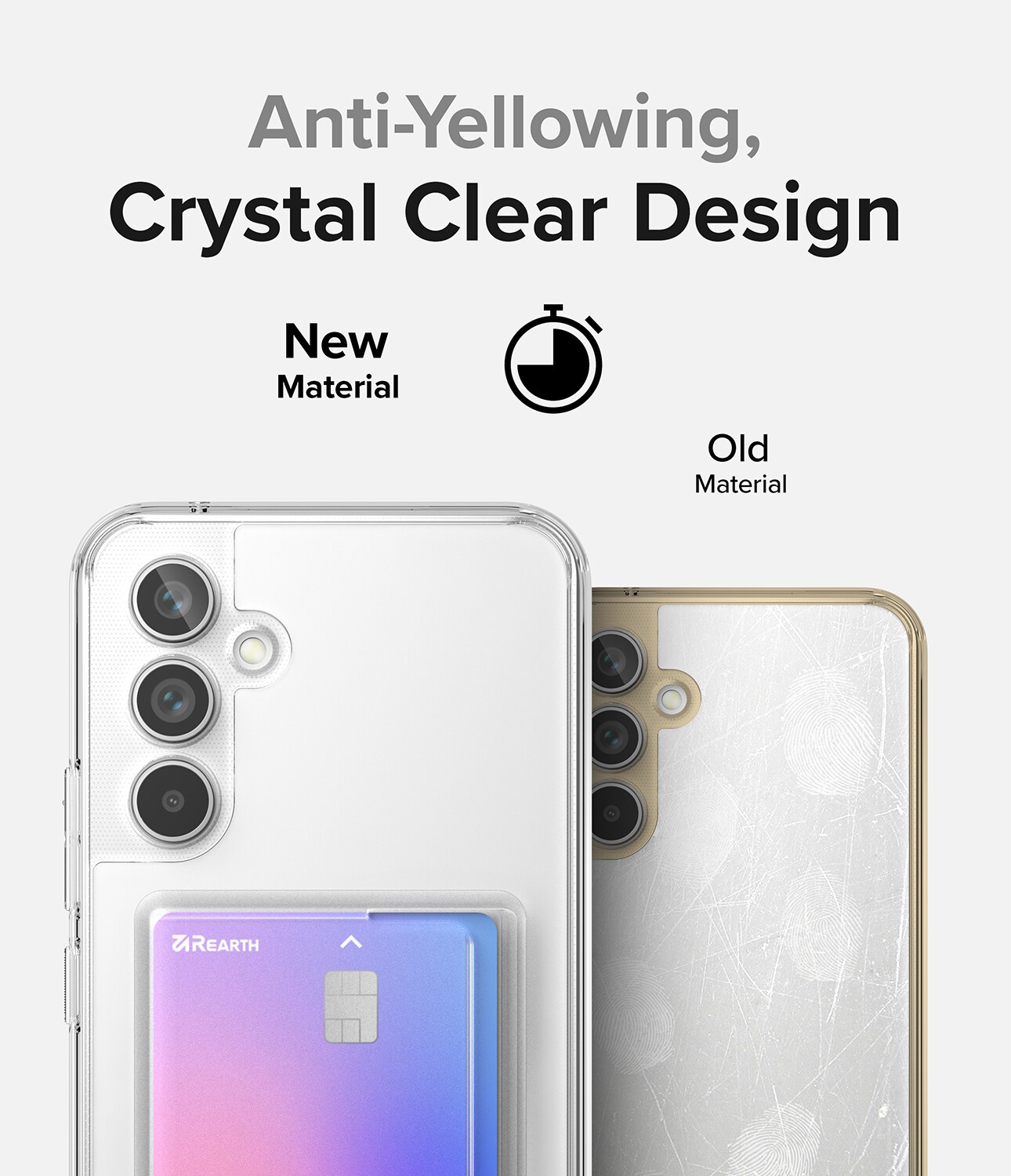 Samsung Galaxy A54 Fusion cover med kortholder, Gennemsigtig