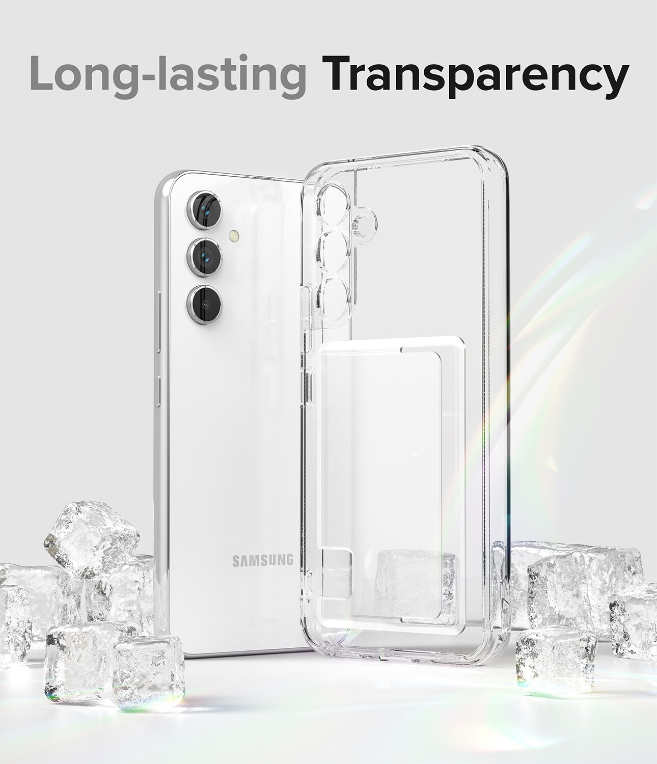Samsung Galaxy A54 Fusion cover med kortholder, Gennemsigtig
