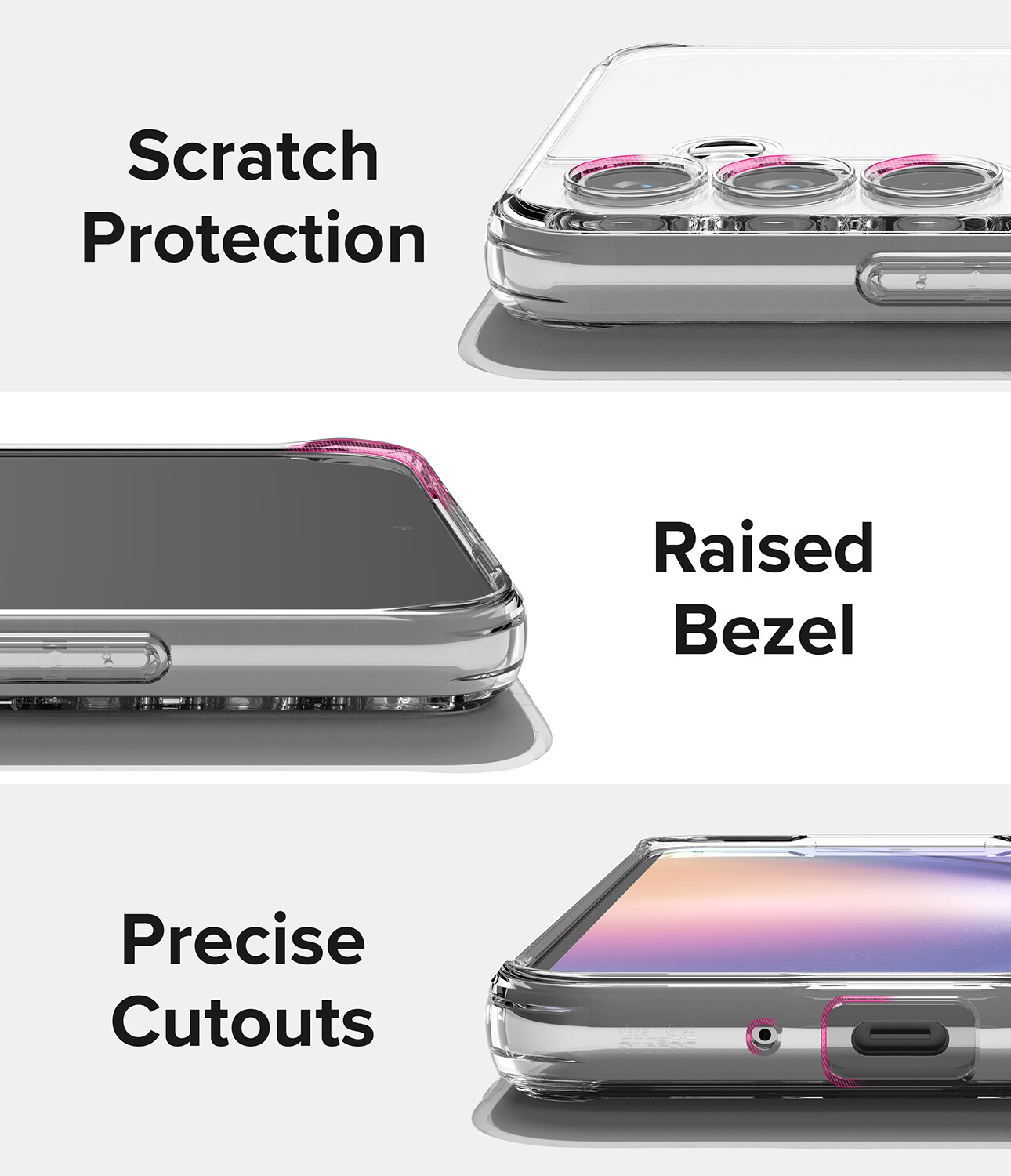 Samsung Galaxy A54 Fusion cover med kortholder, Gennemsigtig