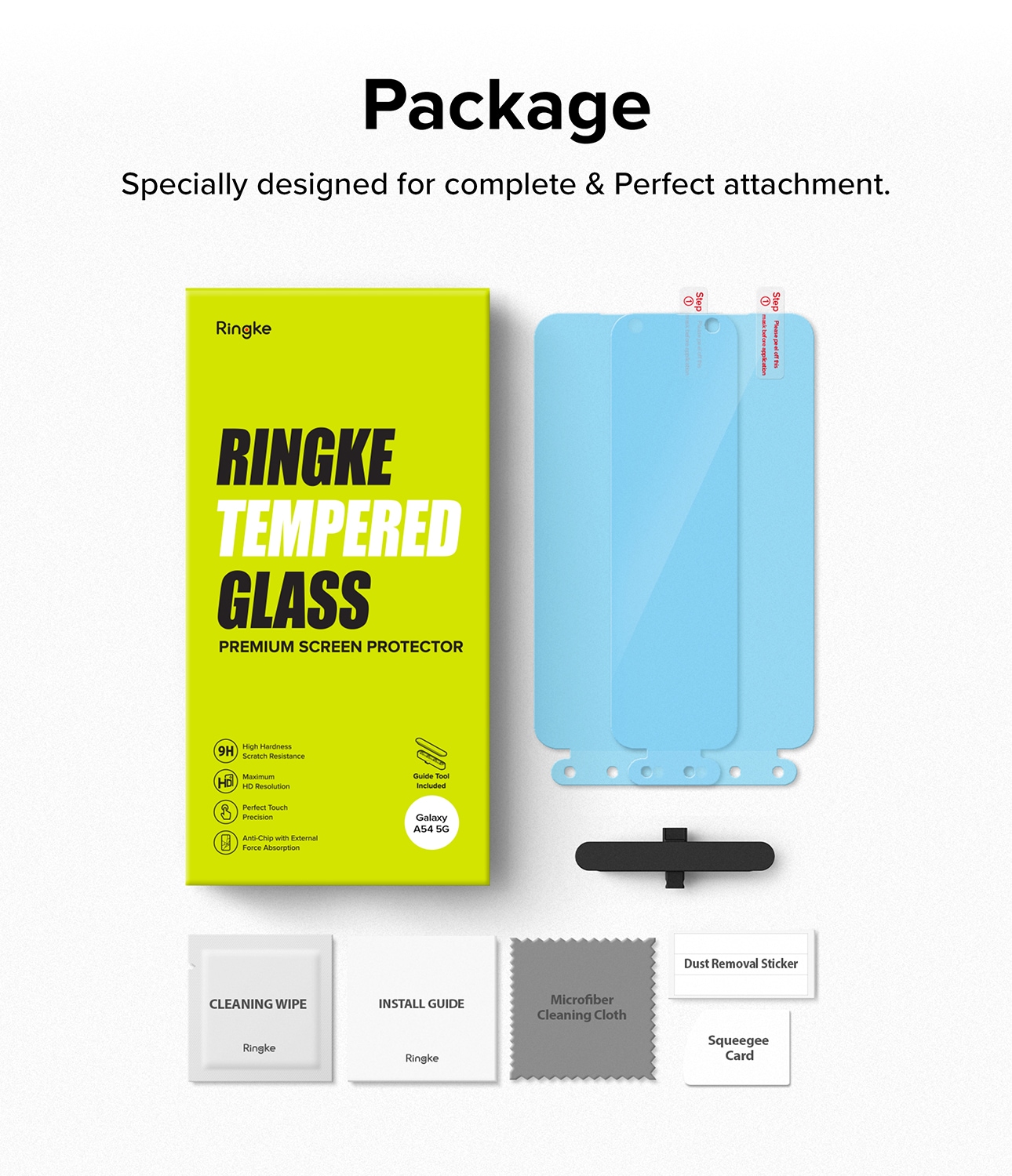 Samsung Galaxy A54 Skærmbeskytter i glas med monteringsværktøj (2-pak)