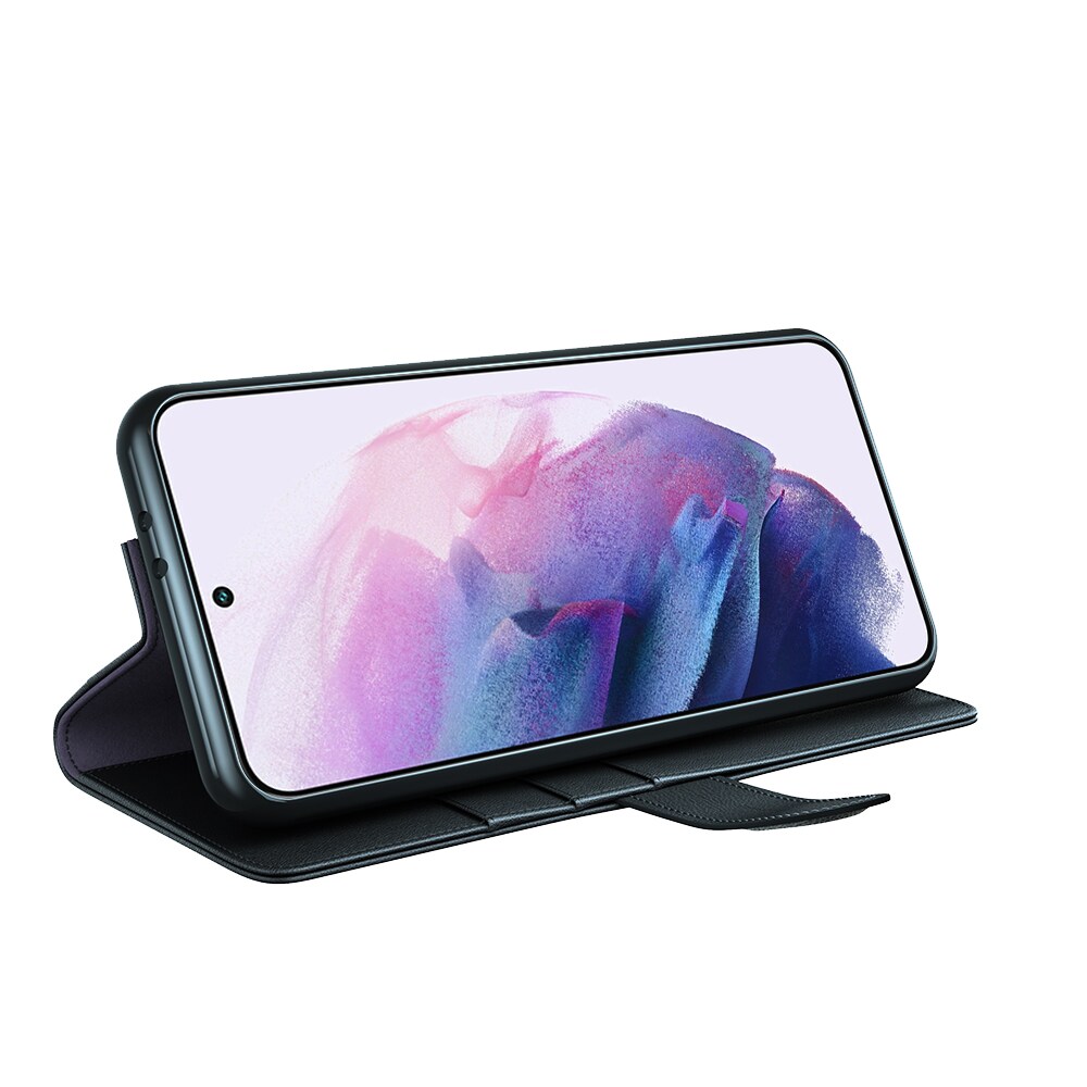 Samsung Galaxy S22 Plus Slankt mobiletui i ægte læder, Sort