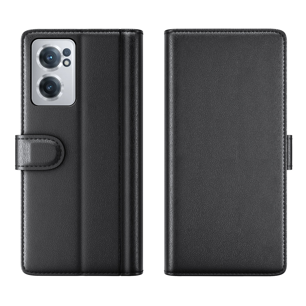  OnePlus Nord CE 2 5G Slankt mobiletui i ægte læder, Sort