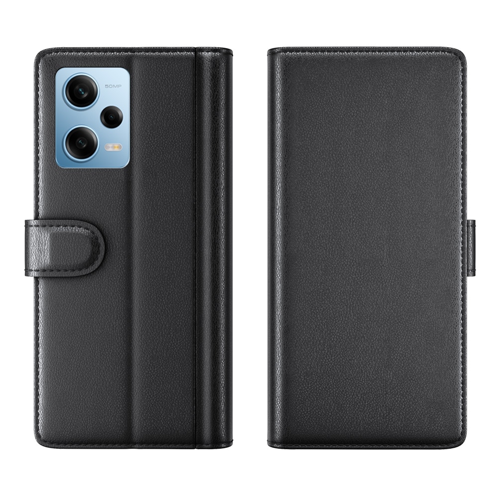 Xiaomi Redmi Note 12 Pro Slankt mobiletui i ægte læder, Sort