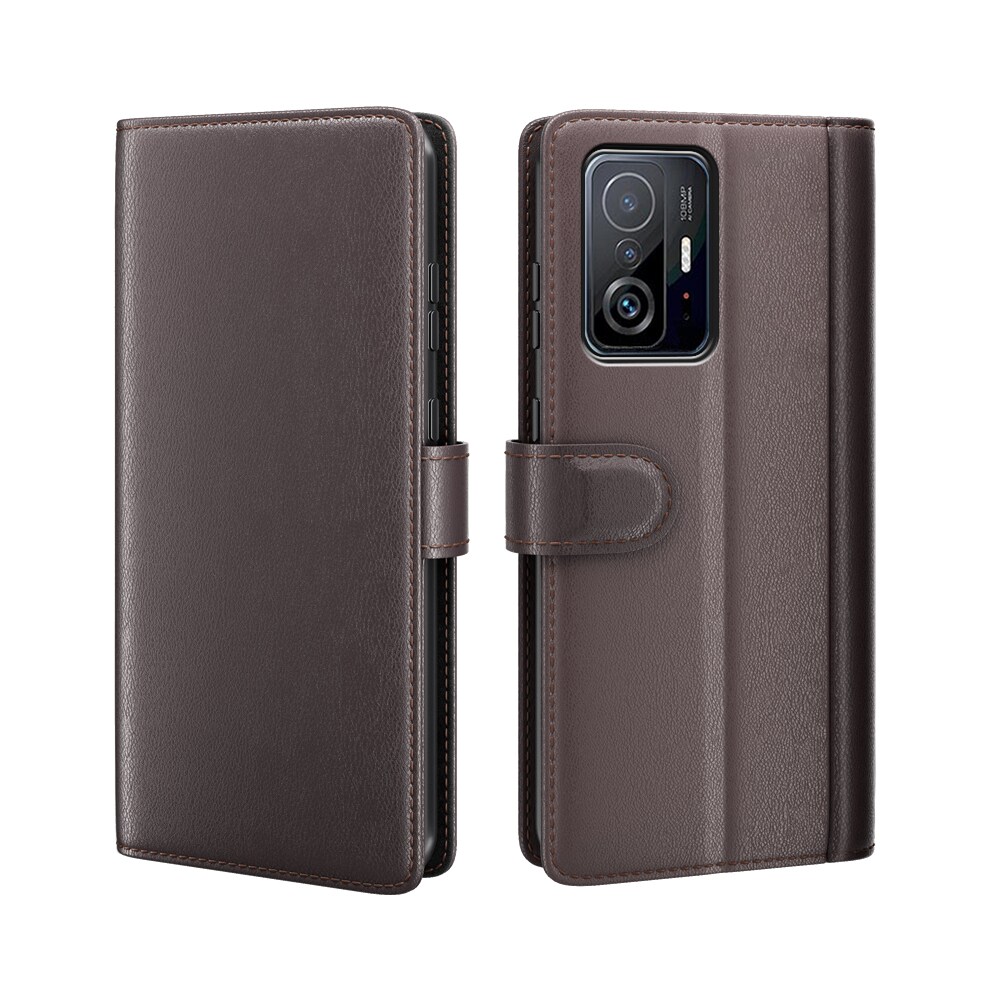 Xiaomi Redmi 13C Slankt mobiletui i ægte læder, Brun