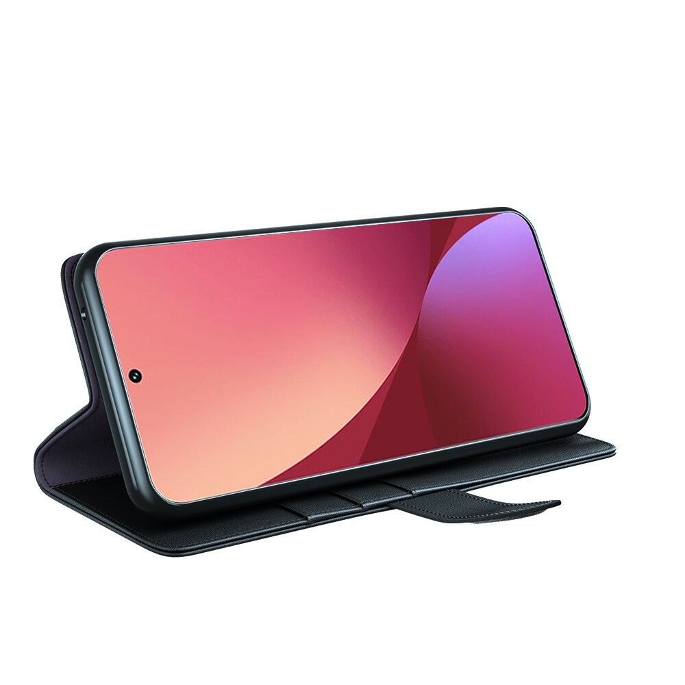 Xiaomi 12 Pro Slankt mobiletui i ægte læder, Sort