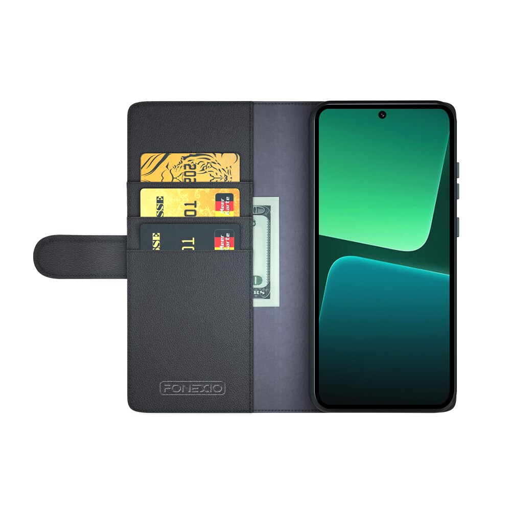 Xiaomi 13 Pro Slankt mobiletui i ægte læder, Sort