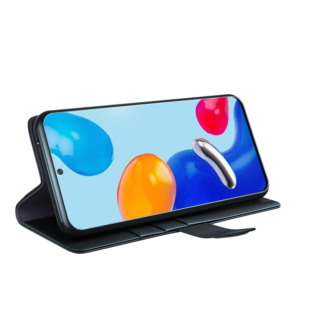 Xiaomi Redmi Note 11 Slankt mobiletui i ægte læder, Sort