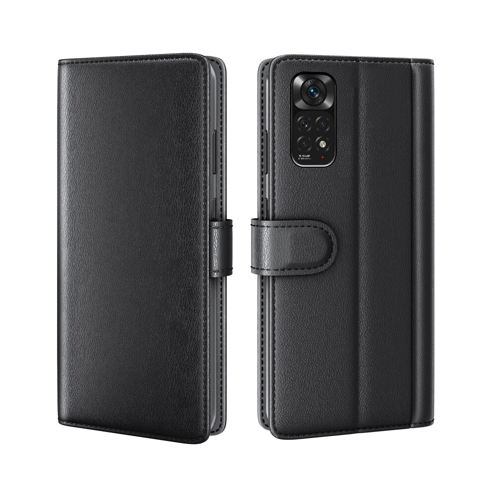 Xiaomi Redmi Note 11 Pro Slankt mobiletui i ægte læder, Sort