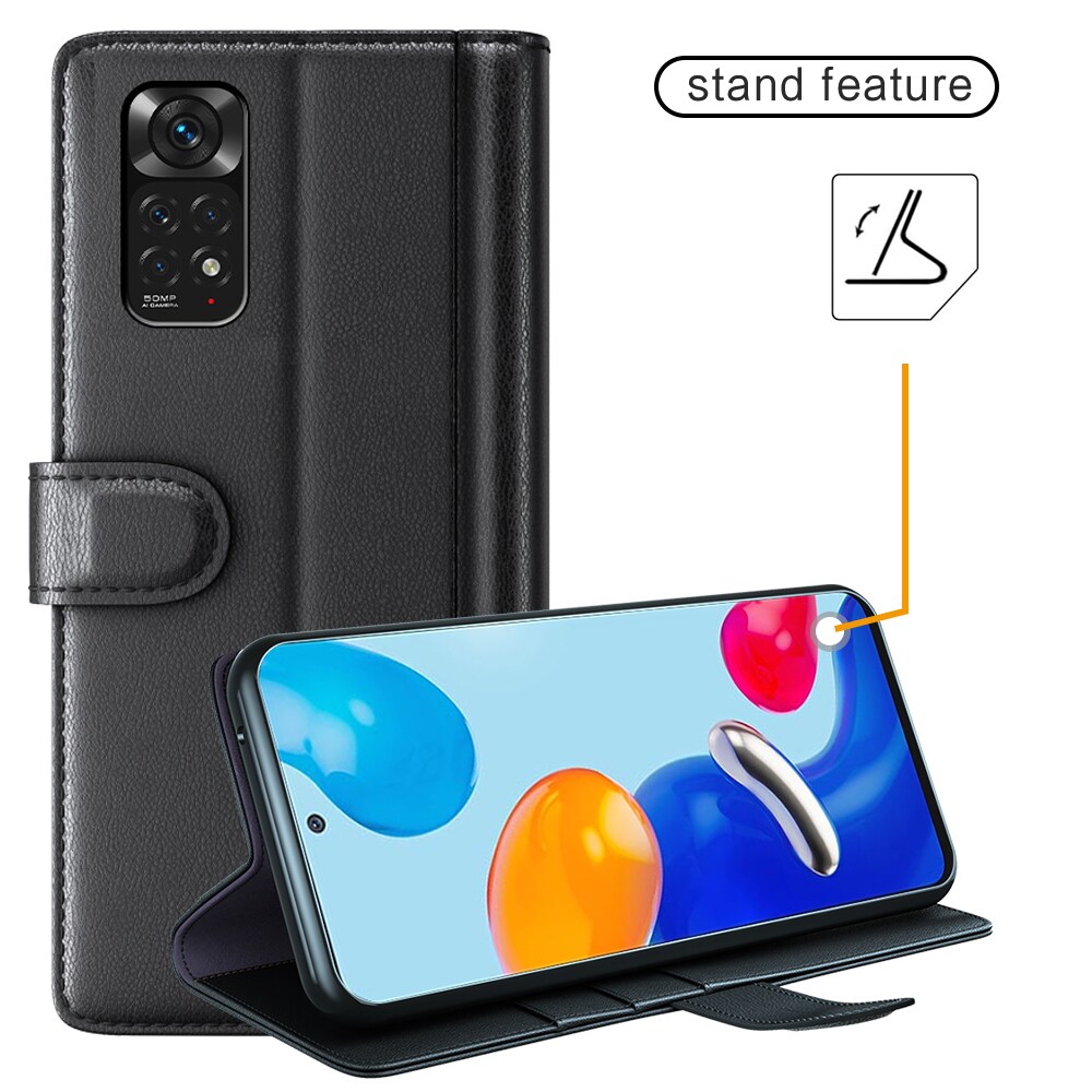 Xiaomi Redmi Note 11 Pro Slankt mobiletui i ægte læder, Sort