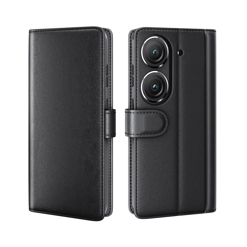 Asus ZenFone 10 Slankt mobiletui i ægte læder, Sort