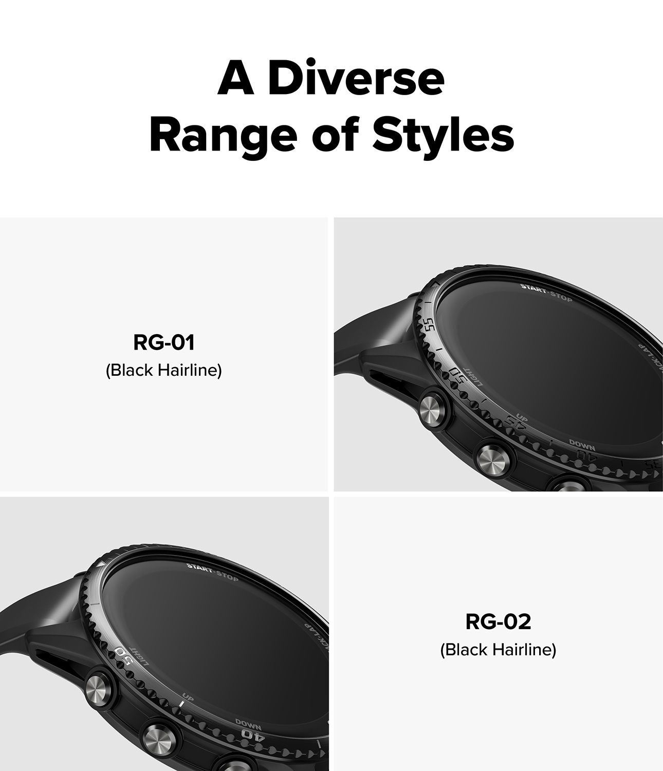 Garmin Forerunner 970 Beskyttelsesring - Bezel Styling Sort