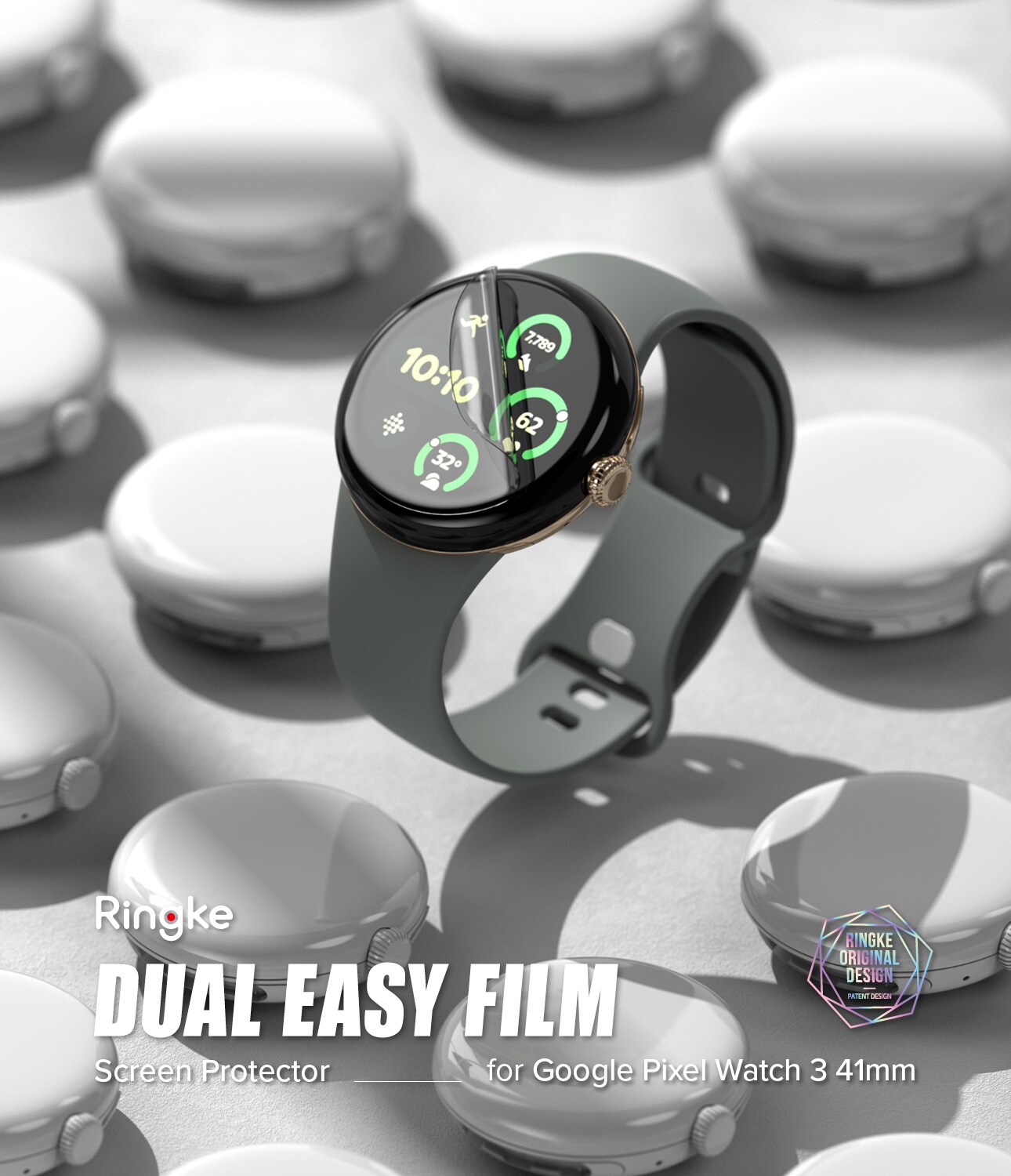 Google Pixel Watch 3 41mm Skærmbeskytter beskyttelsesfilm - Dual Easy (3-pak)