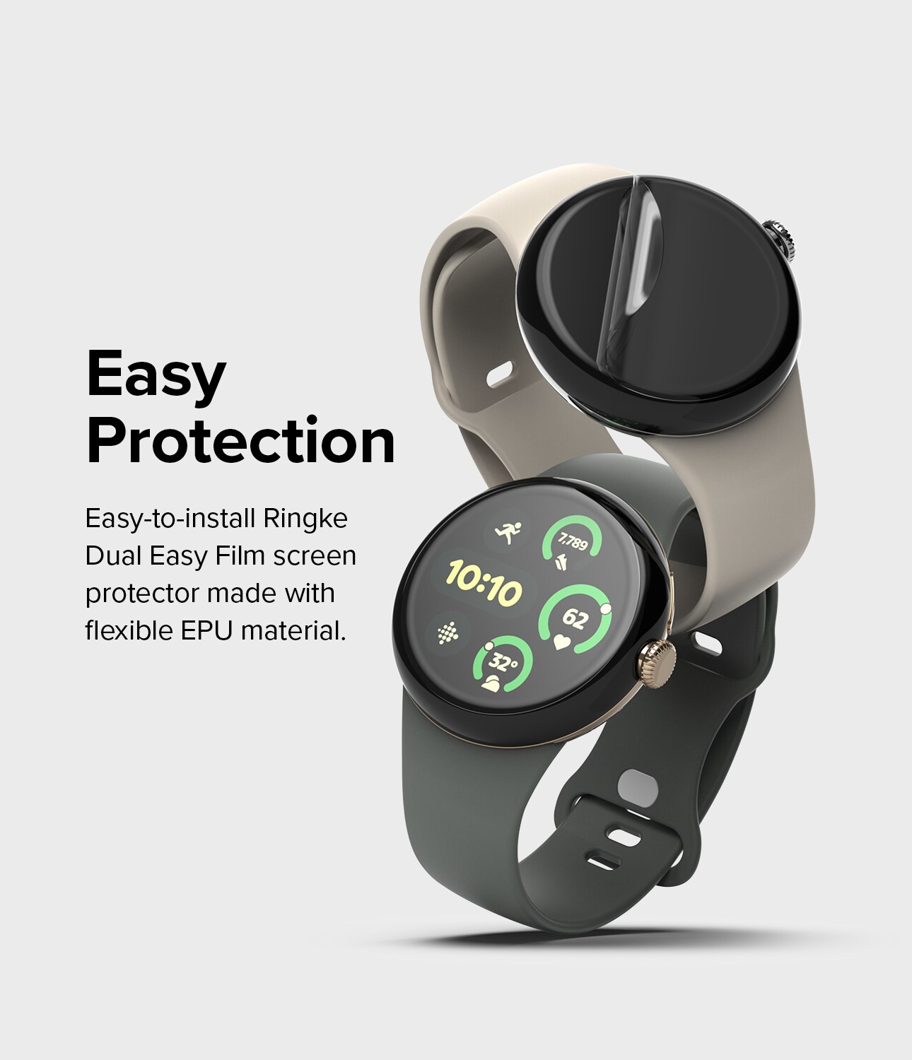 Google Pixel Watch 3 41mm Skærmbeskytter beskyttelsesfilm - Dual Easy (3-pak)