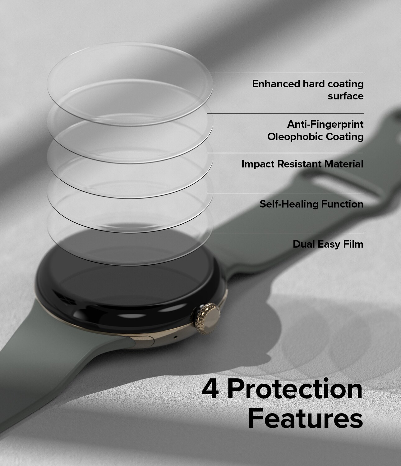 Google Pixel Watch 3 41mm Skærmbeskytter beskyttelsesfilm - Dual Easy (3-pak)