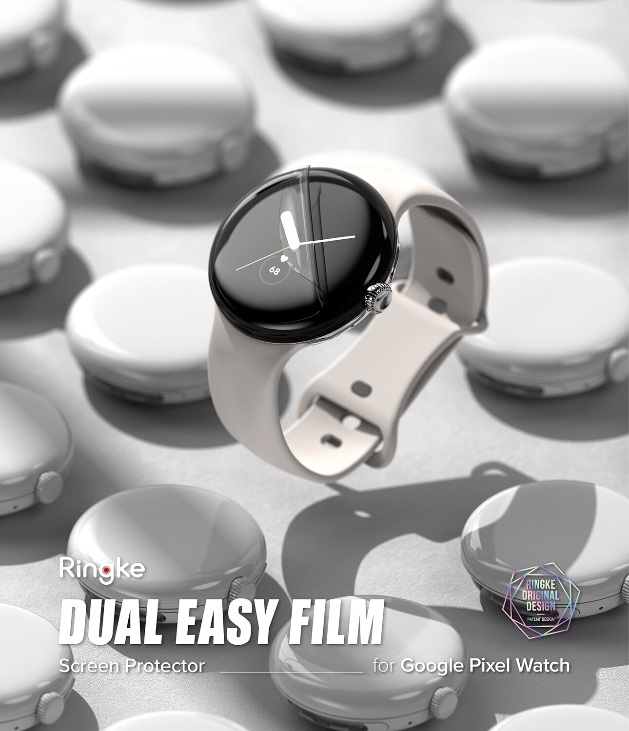 Google Pixel Watch 2 Skærmbeskytter beskyttelsesfilm - Dual Easy (3-pak)