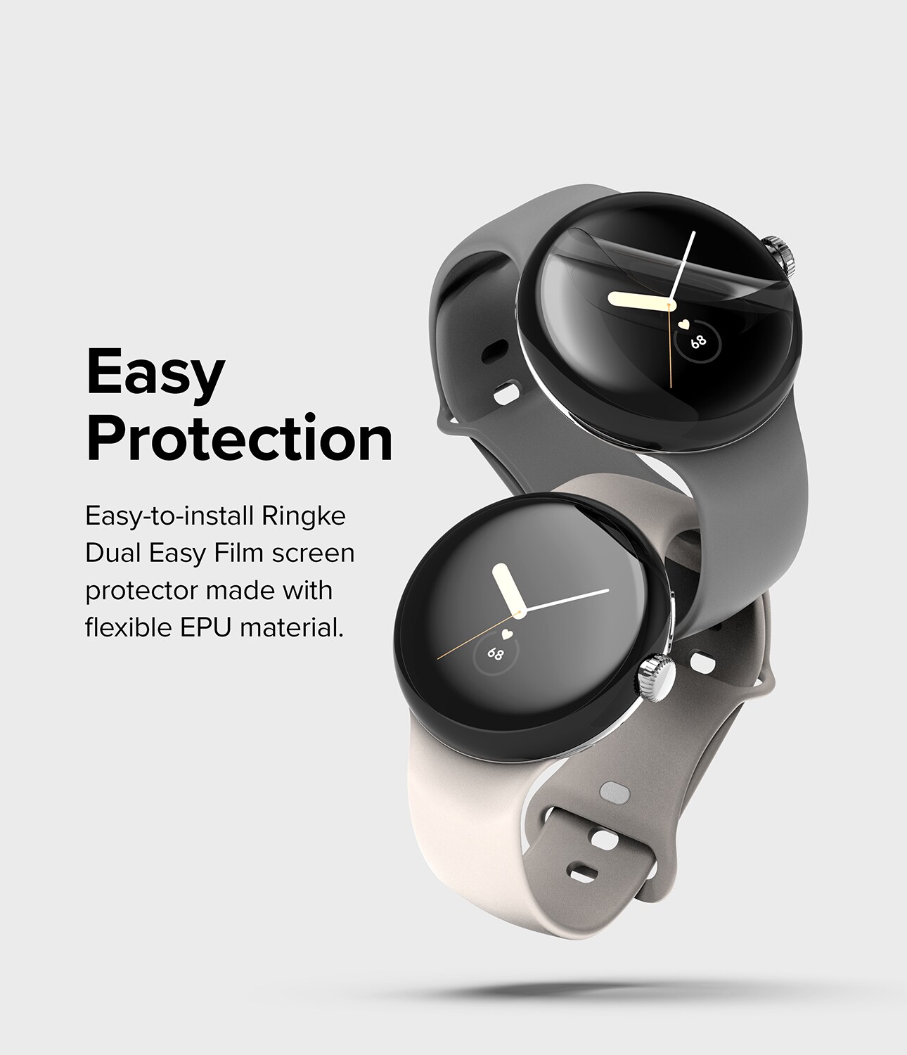 Google Pixel Watch 2 Skærmbeskytter beskyttelsesfilm - Dual Easy (3-pak)