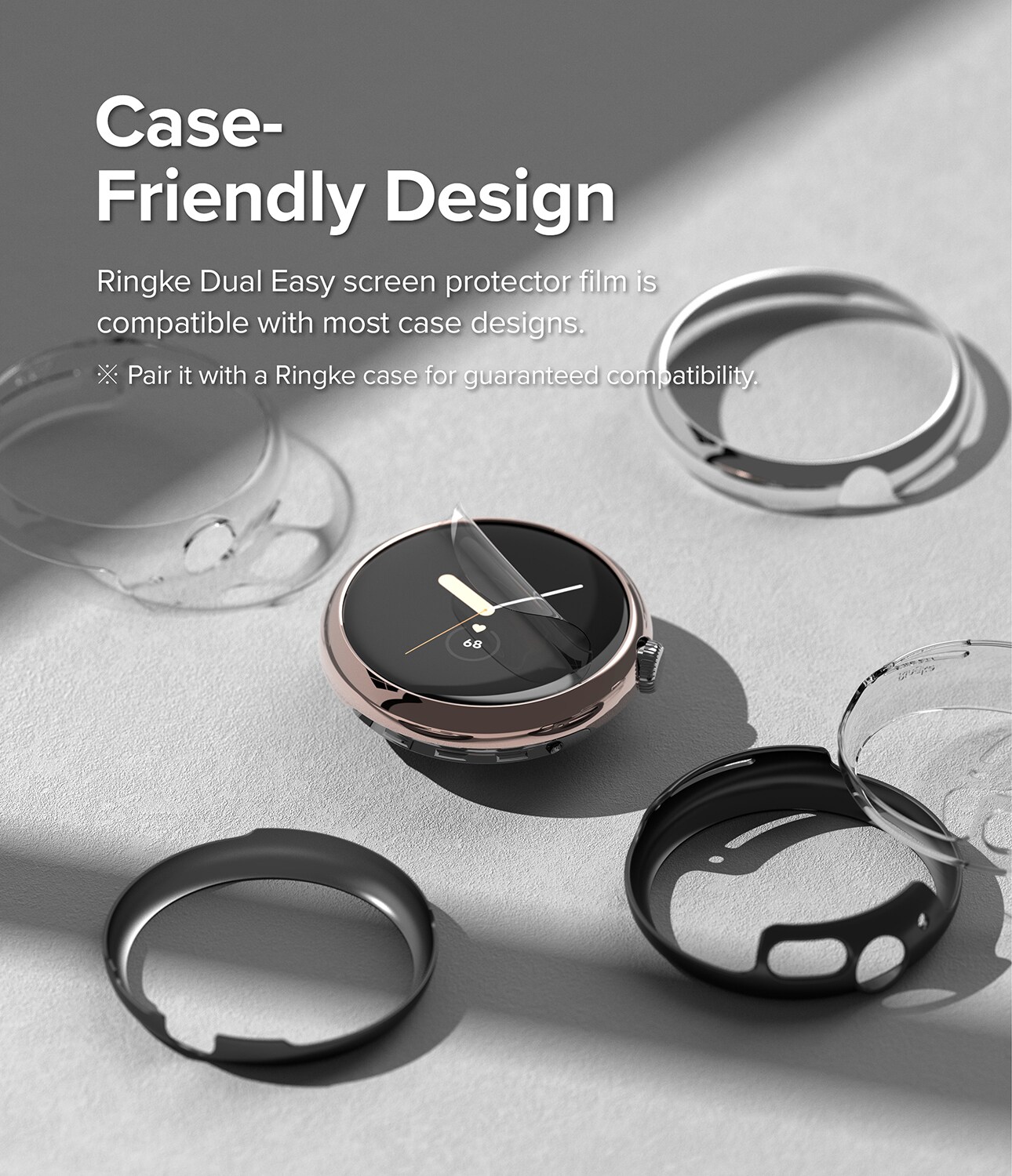 Google Pixel Watch 2 Skærmbeskytter beskyttelsesfilm - Dual Easy (3-pak)