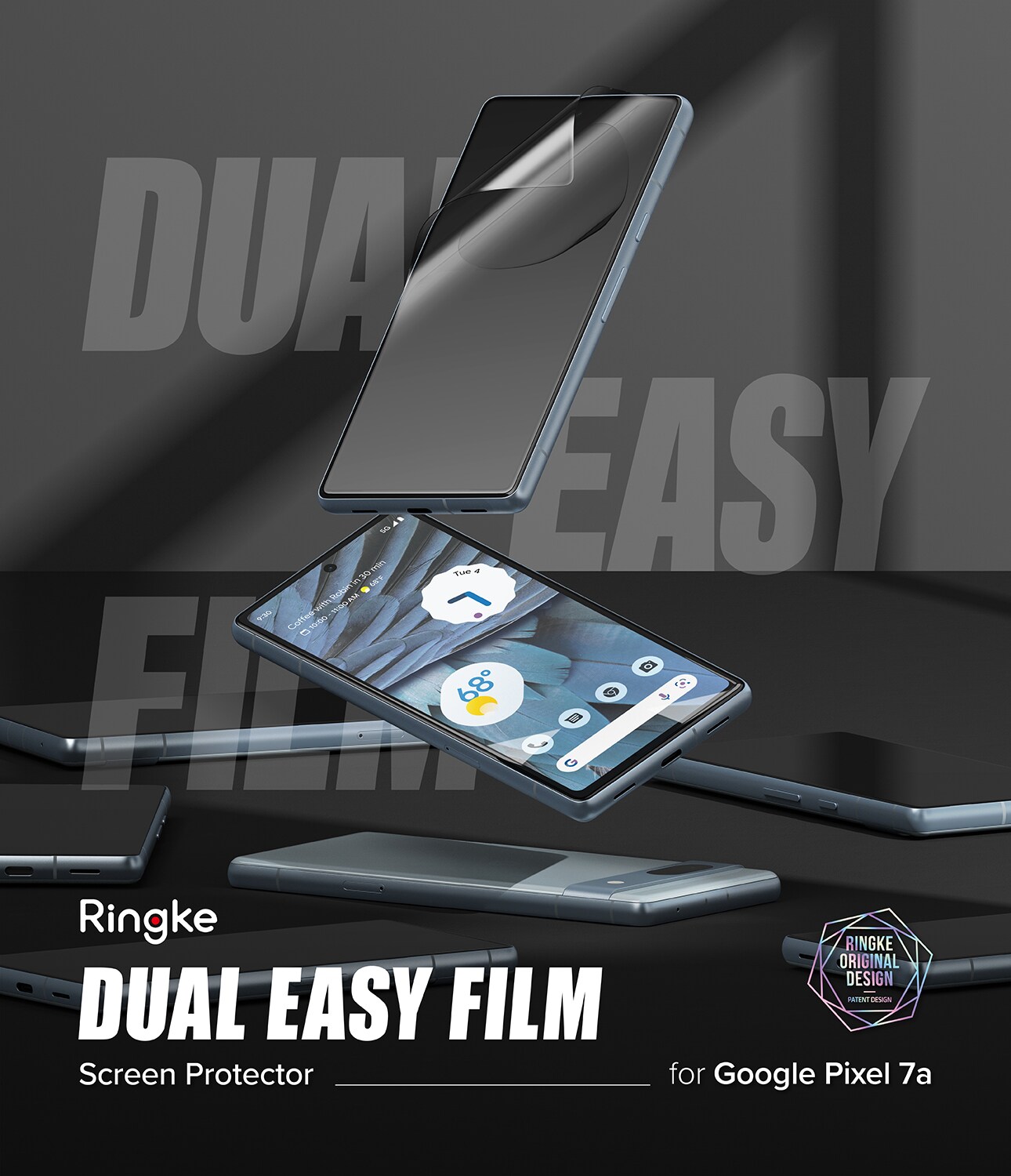 Google Pixel 7a Skærmbeskytter beskyttelsesfilm - Dual Easy (2-pak)