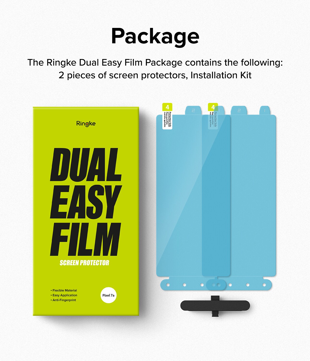 Google Pixel 7a Skærmbeskytter beskyttelsesfilm - Dual Easy (2-pak)