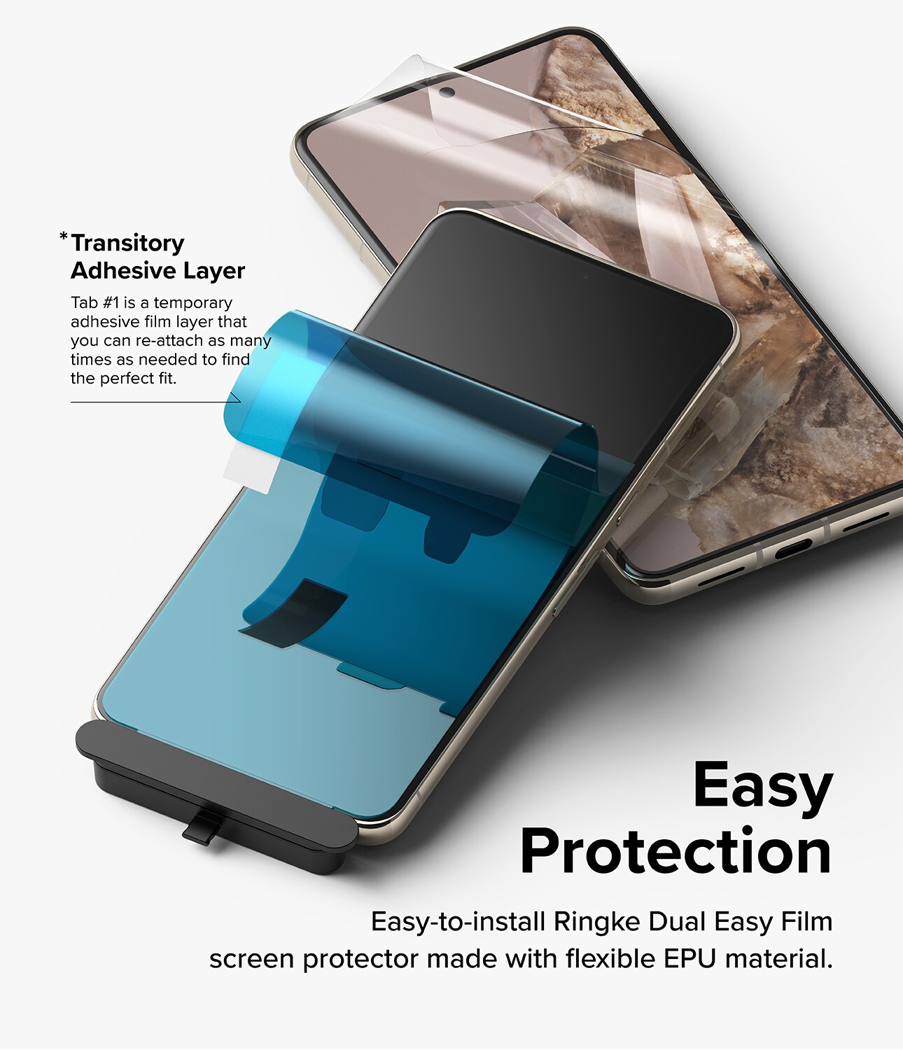 Google Pixel 8 Pro Skærmbeskytter beskyttelsesfilm - Dual Easy (2-pak)