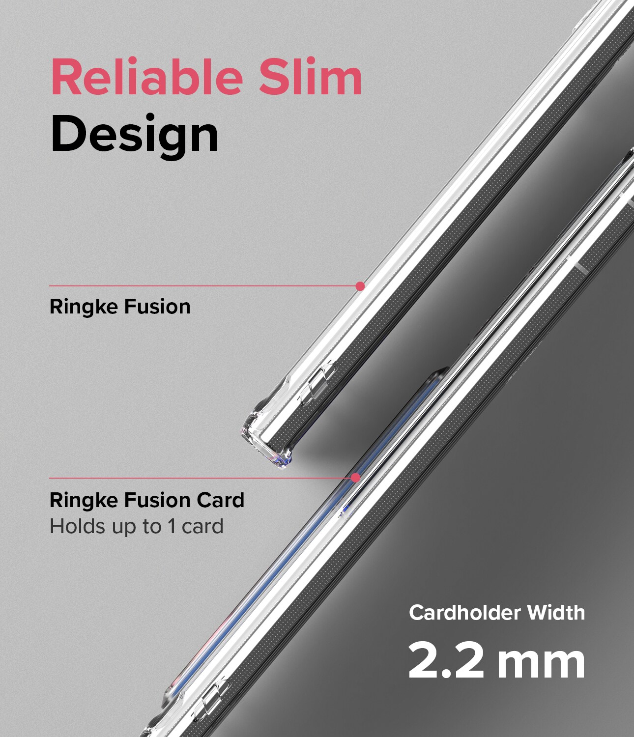 Samsung Galaxy S22 Ultra Fusion cover med kortholder, Gennemsigtig