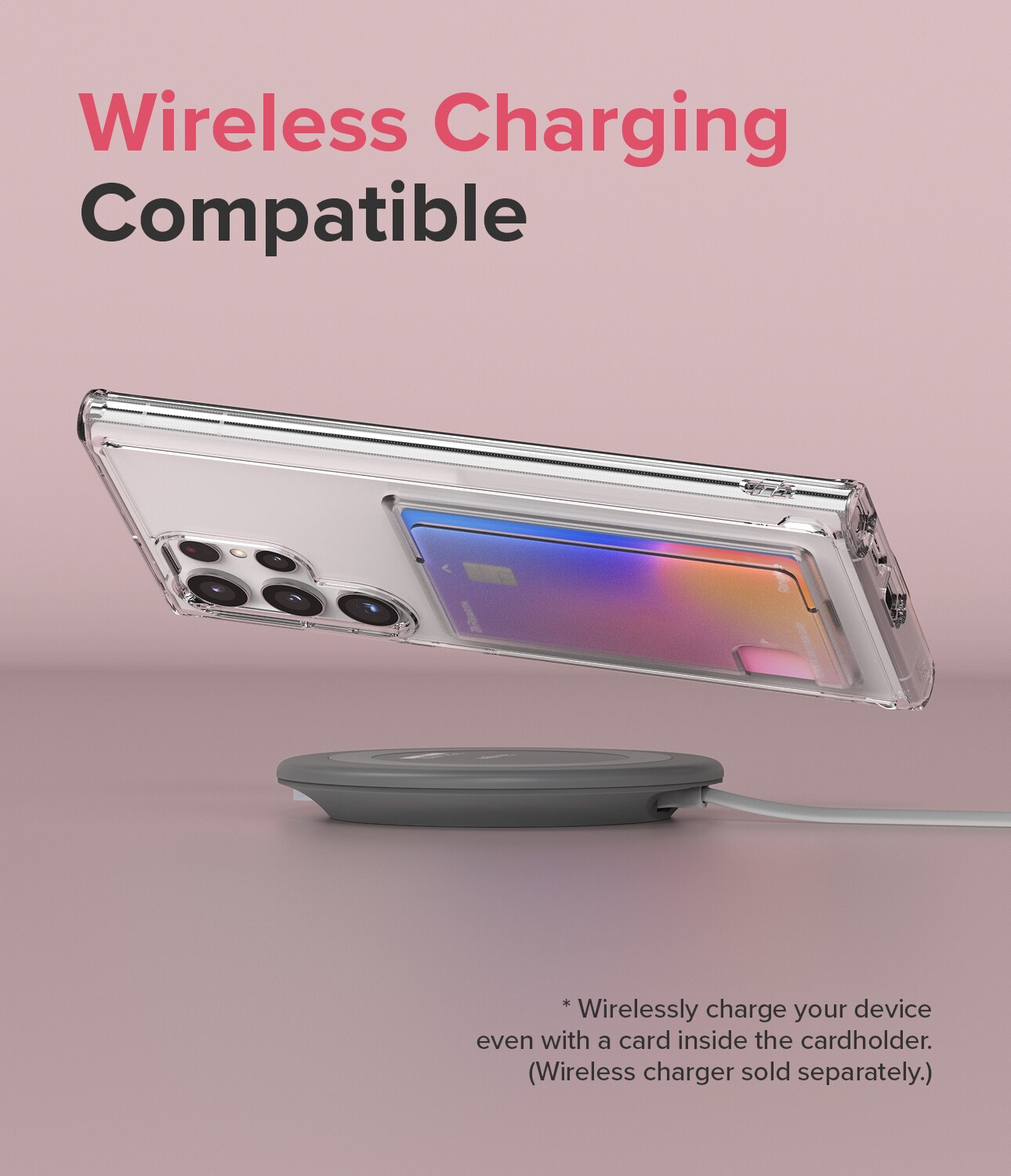 Samsung Galaxy S22 Ultra Fusion cover med kortholder, Gennemsigtig