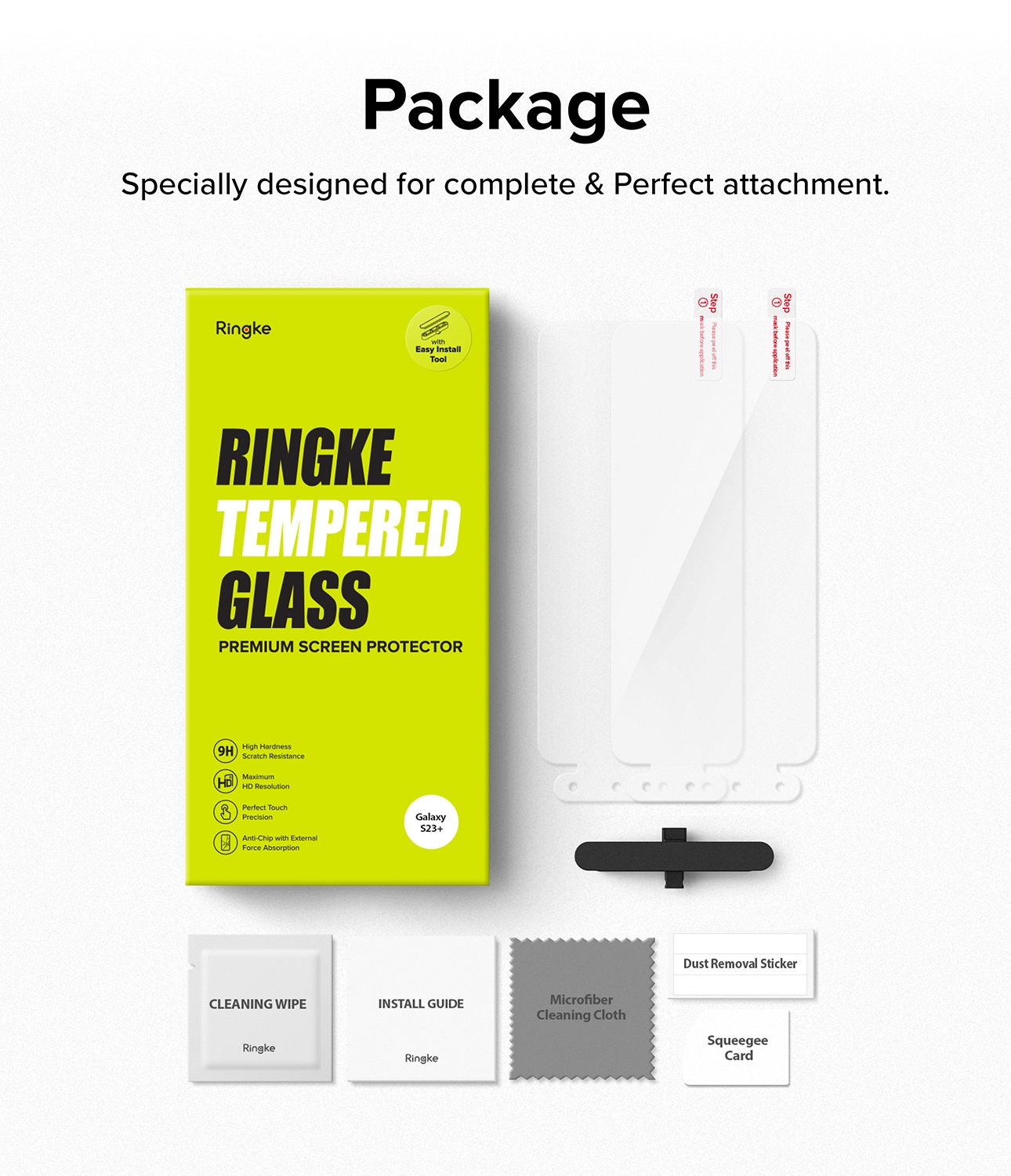 Samsung Galaxy S23 Plus Skærmbeskytter i glas med monteringsværktøj (2-pak)