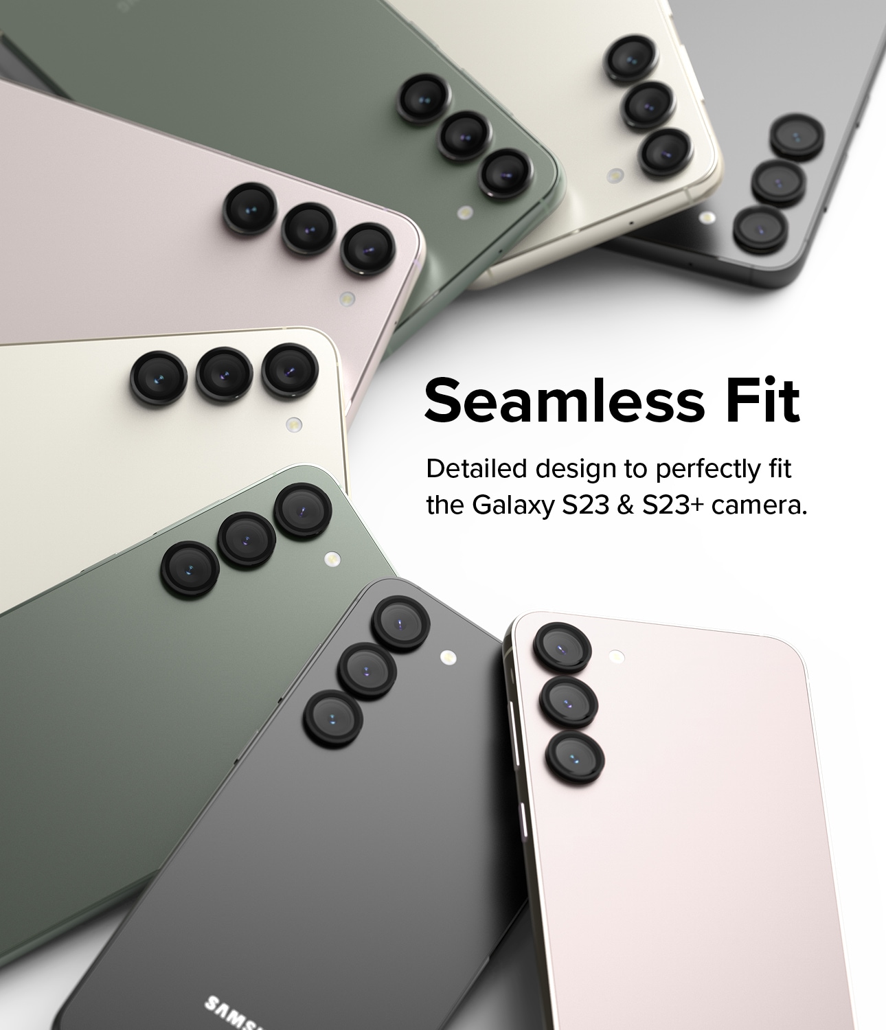 Samsung Galaxy S23/Galaxy S23 Plus Linsebeskyttelse med aluminiumramme, Sort