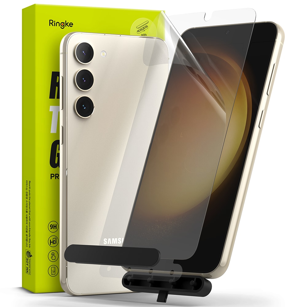 Samsung Galaxy S23 Skærmbeskytter i glas med monteringsværktøj (2-pak)