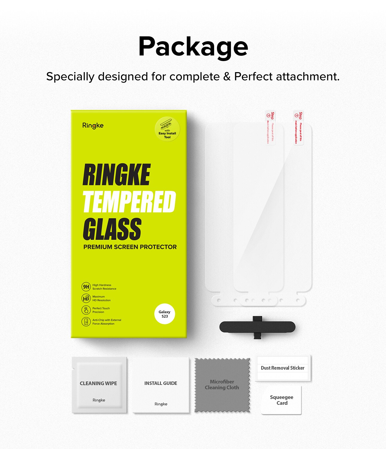 Samsung Galaxy S23 Skærmbeskytter i glas med monteringsværktøj (2-pak)