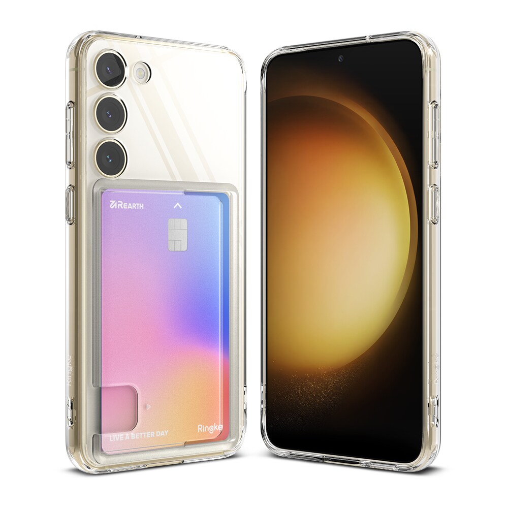 Samsung Galaxy S23 Fusion cover med kortholder, Gennemsigtig