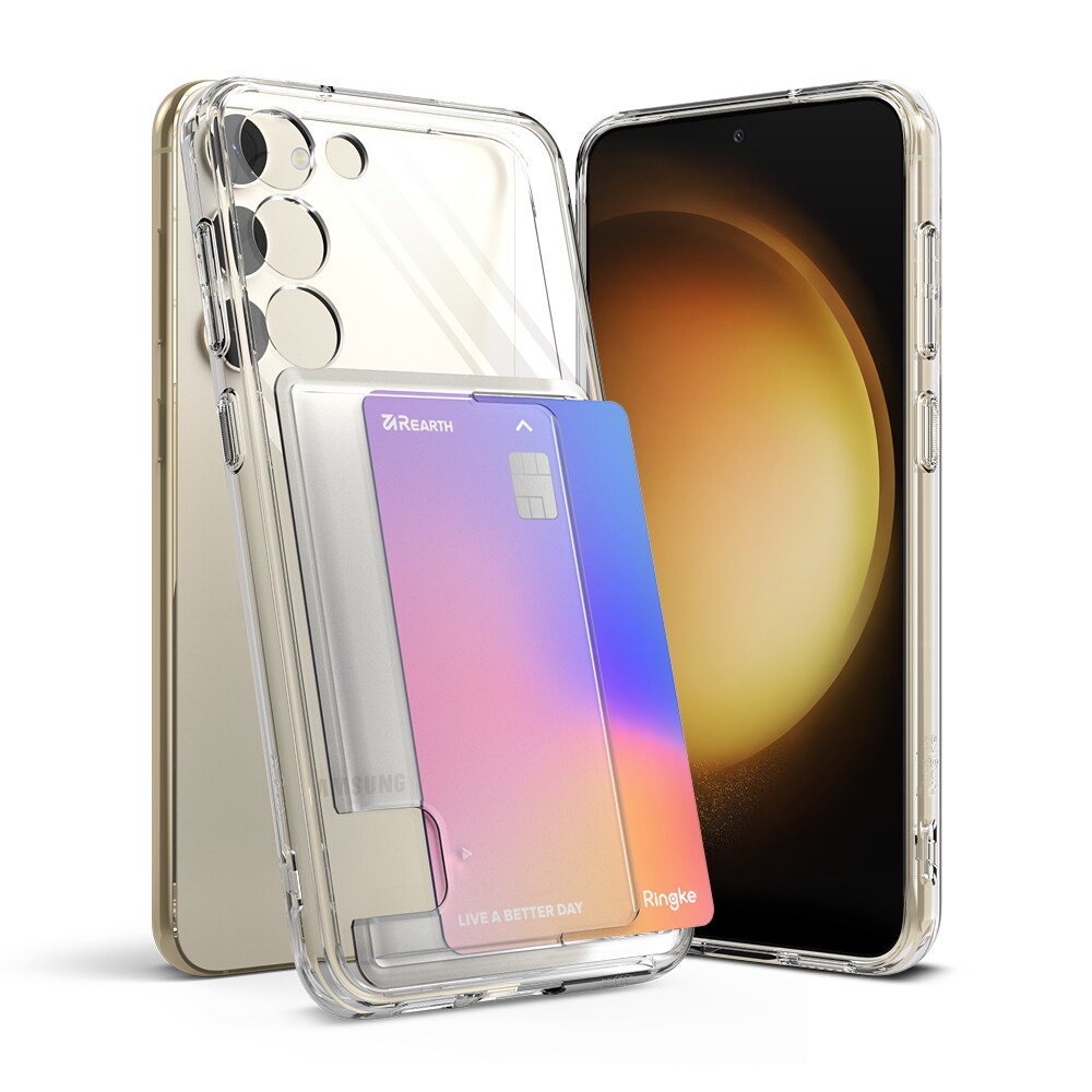 Samsung Galaxy S23 Fusion cover med kortholder, Gennemsigtig