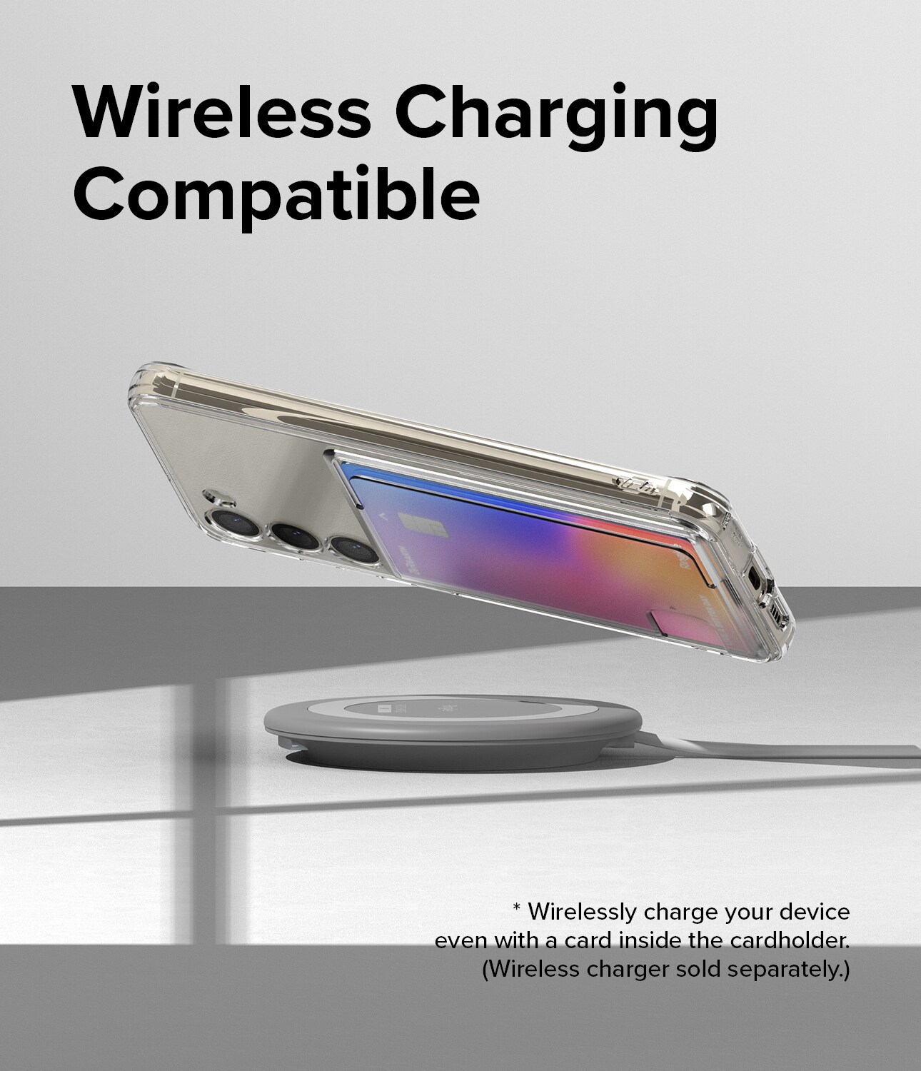 Samsung Galaxy S23 Fusion cover med kortholder, Gennemsigtig