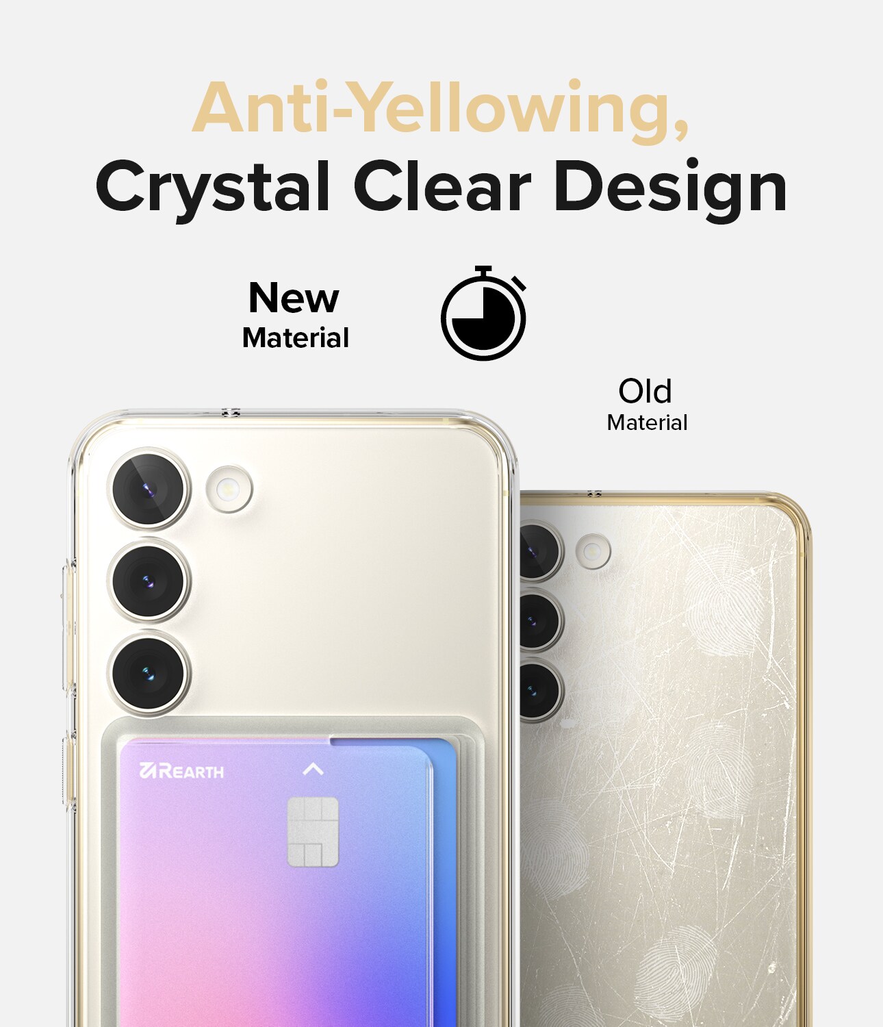 Samsung Galaxy S23 Fusion cover med kortholder, Gennemsigtig