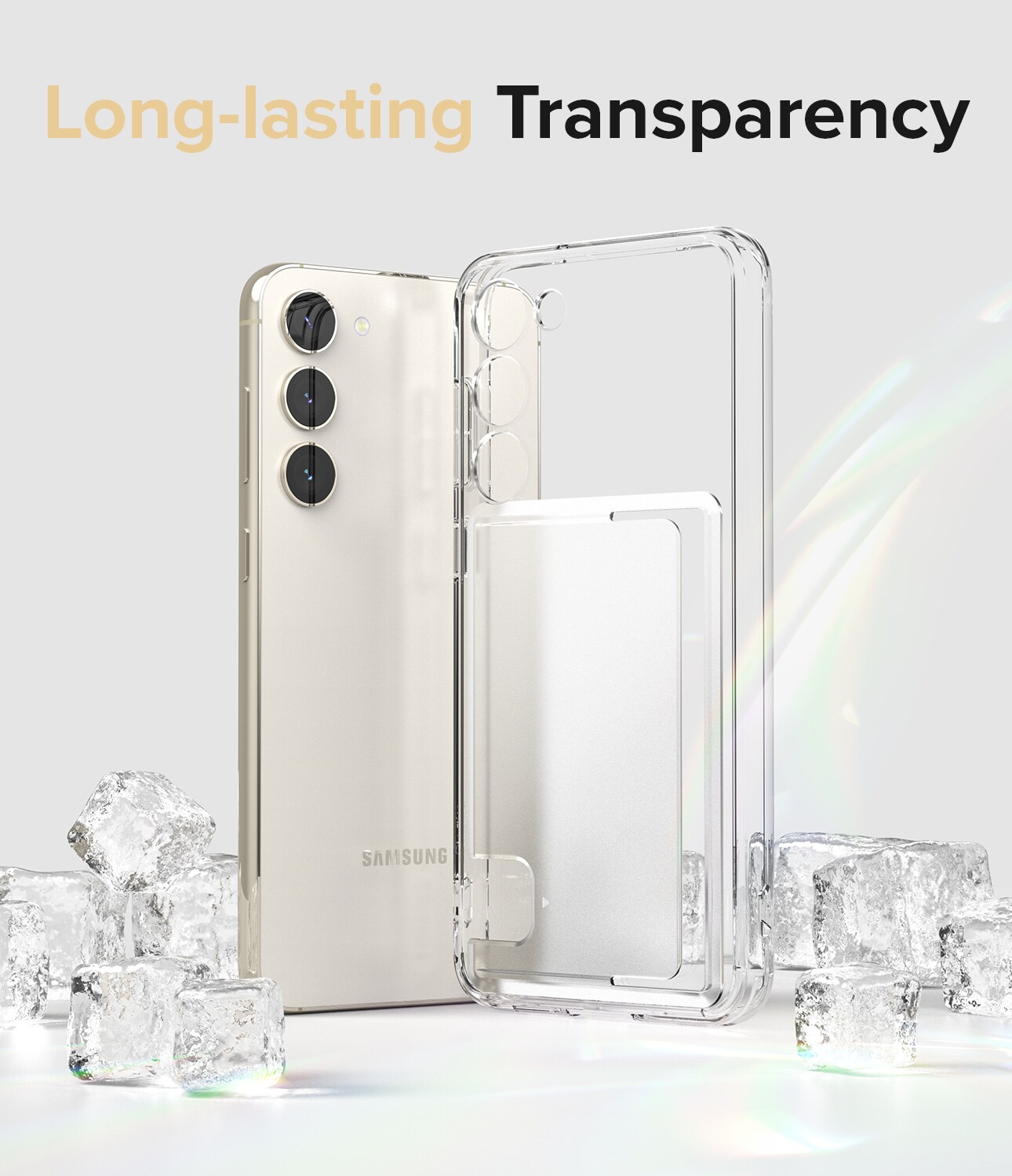 Samsung Galaxy S23 Fusion cover med kortholder, Gennemsigtig