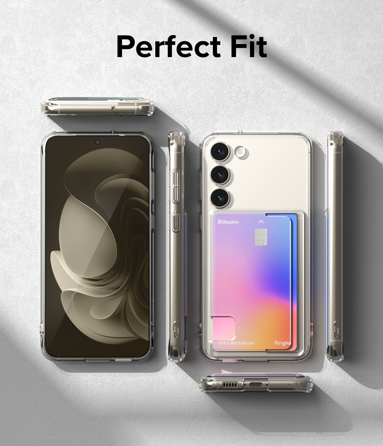 Samsung Galaxy S23 Fusion cover med kortholder, Gennemsigtig