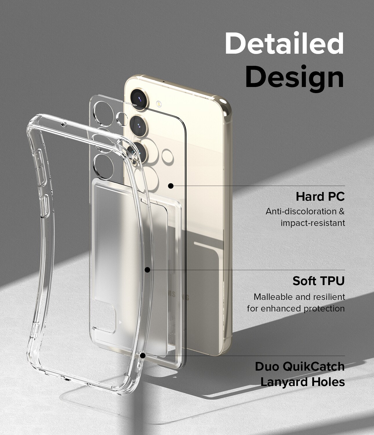 Samsung Galaxy S23 Fusion cover med kortholder, Gennemsigtig