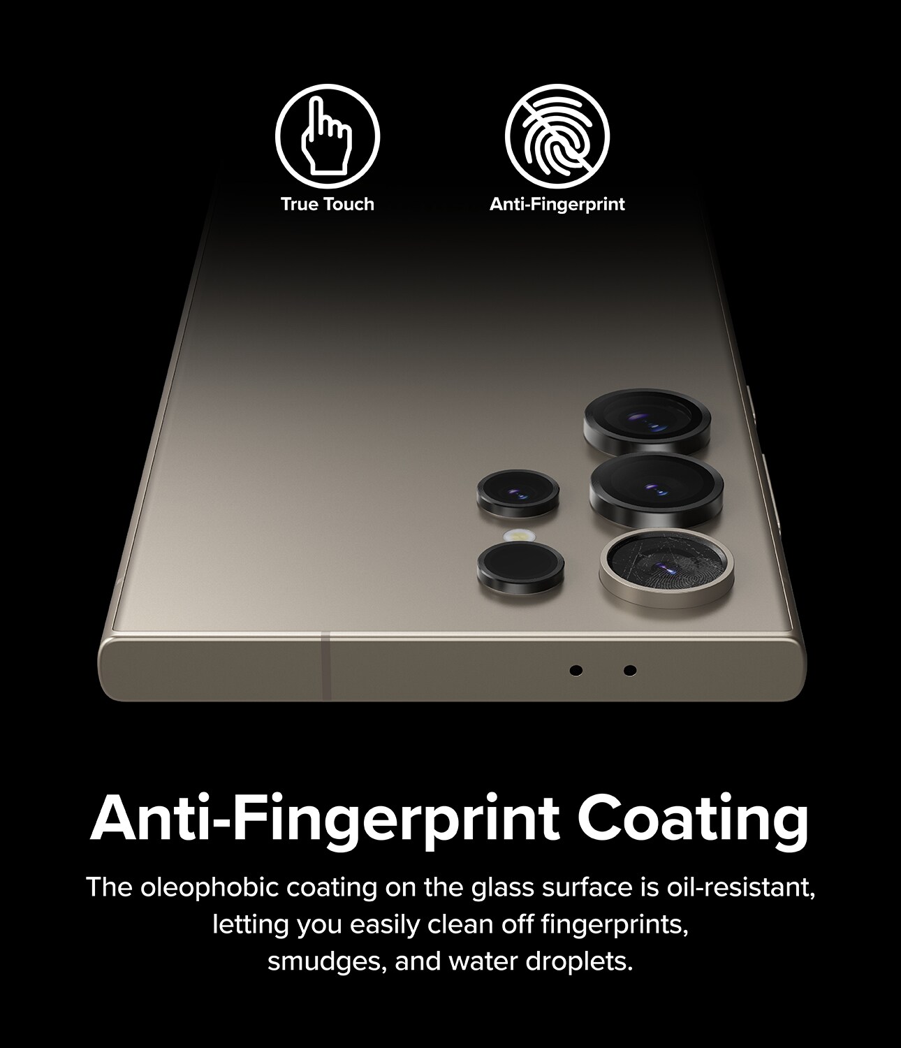 Samsung Galaxy S24 Ultra Linsebeskyttelse med aluminiumramme, Sort