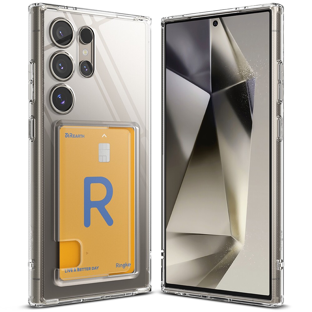 Samsung Galaxy S24 Ultra Fusion cover med kortholder, Gennemsigtig