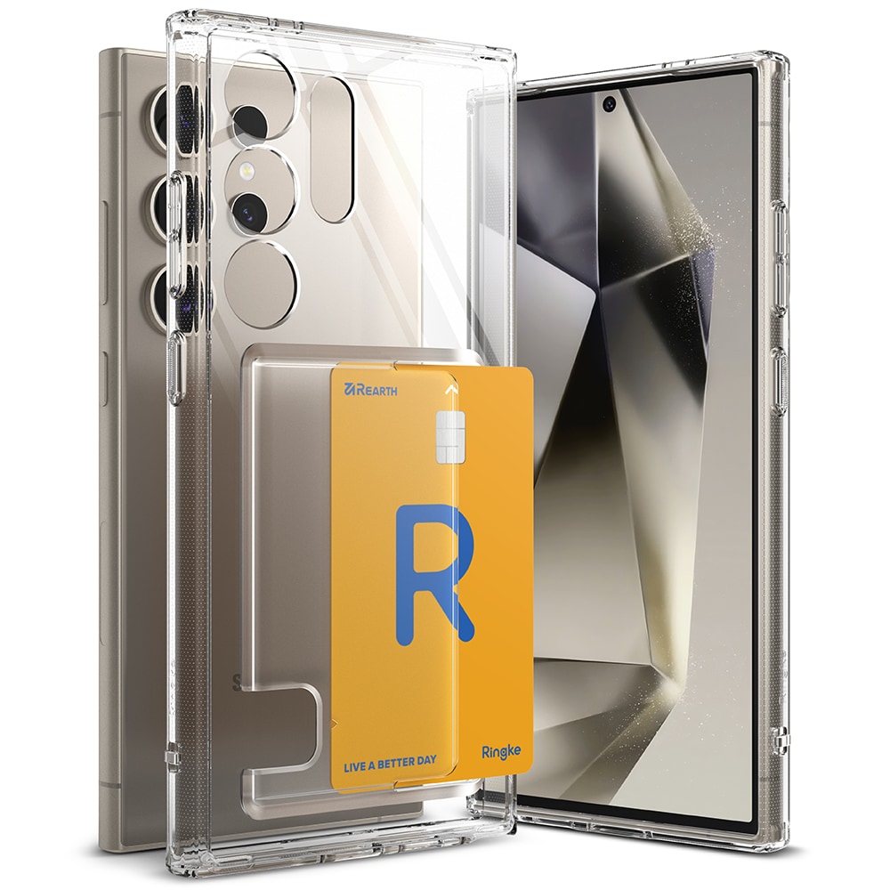 Samsung Galaxy S24 Ultra Fusion cover med kortholder, Gennemsigtig