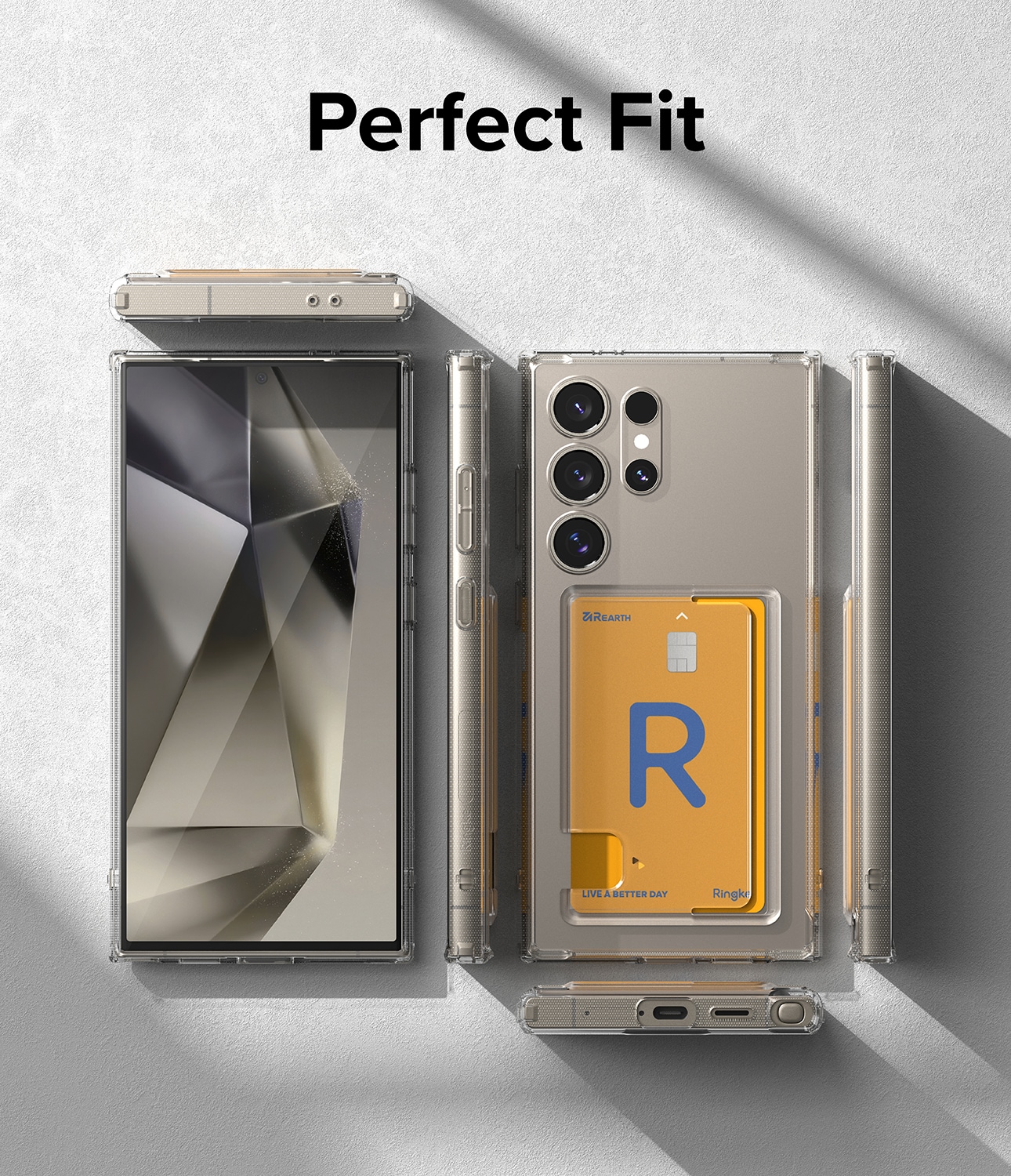 Samsung Galaxy S24 Ultra Fusion cover med kortholder, Gennemsigtig