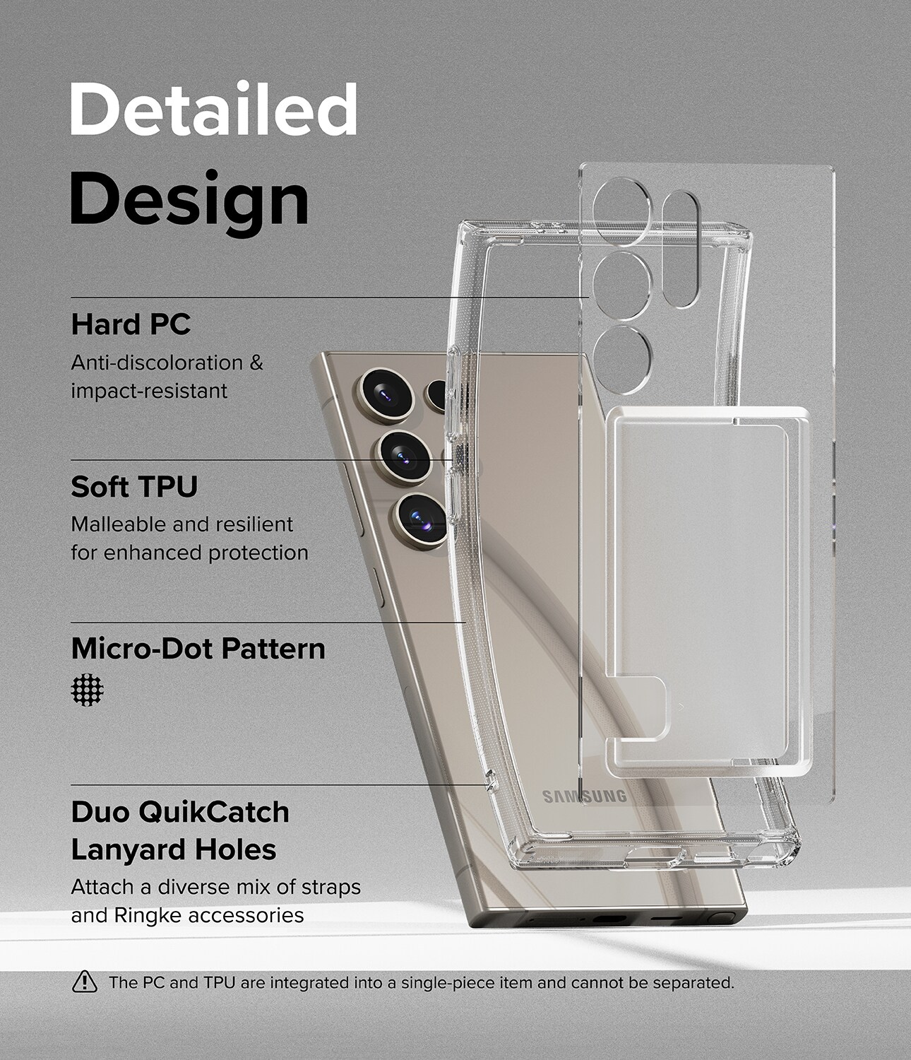 Samsung Galaxy S24 Ultra Fusion cover med kortholder, Gennemsigtig