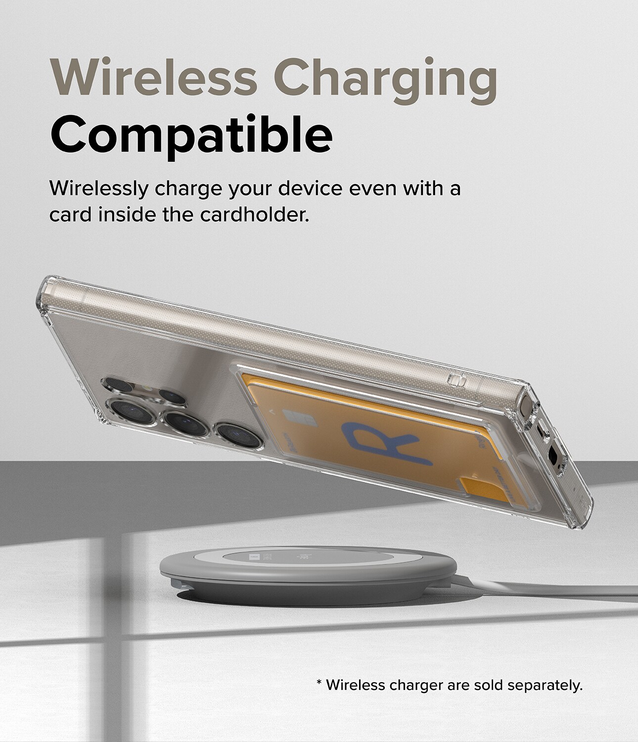 Samsung Galaxy S24 Ultra Fusion cover med kortholder, Gennemsigtig