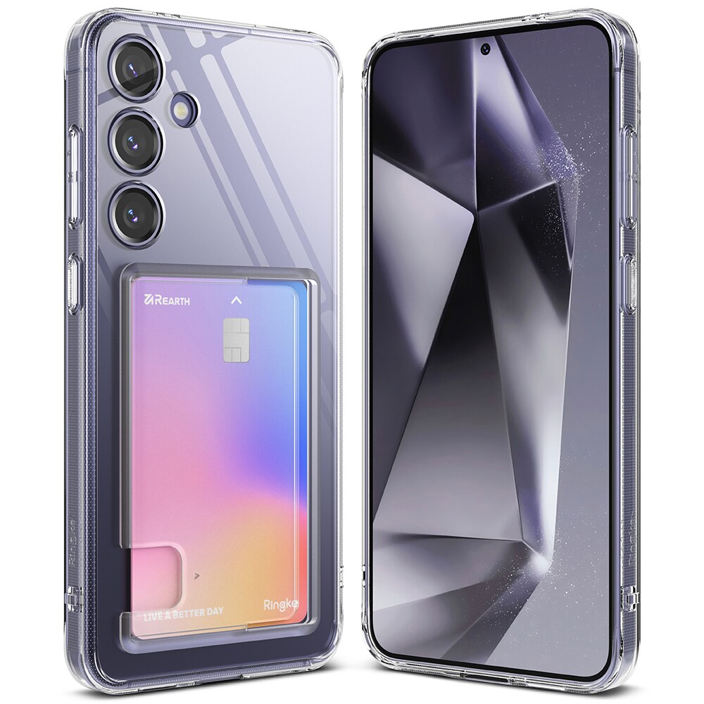 Samsung Galaxy S24 Fusion cover med kortholder, Gennemsigtig