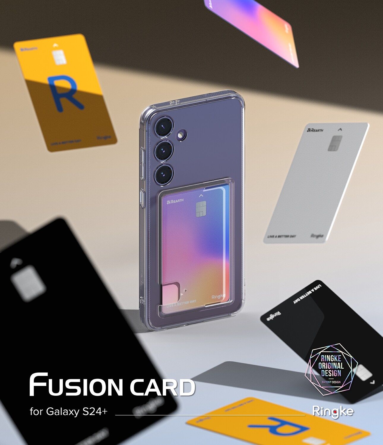 Samsung Galaxy S24 Fusion cover med kortholder, Gennemsigtig