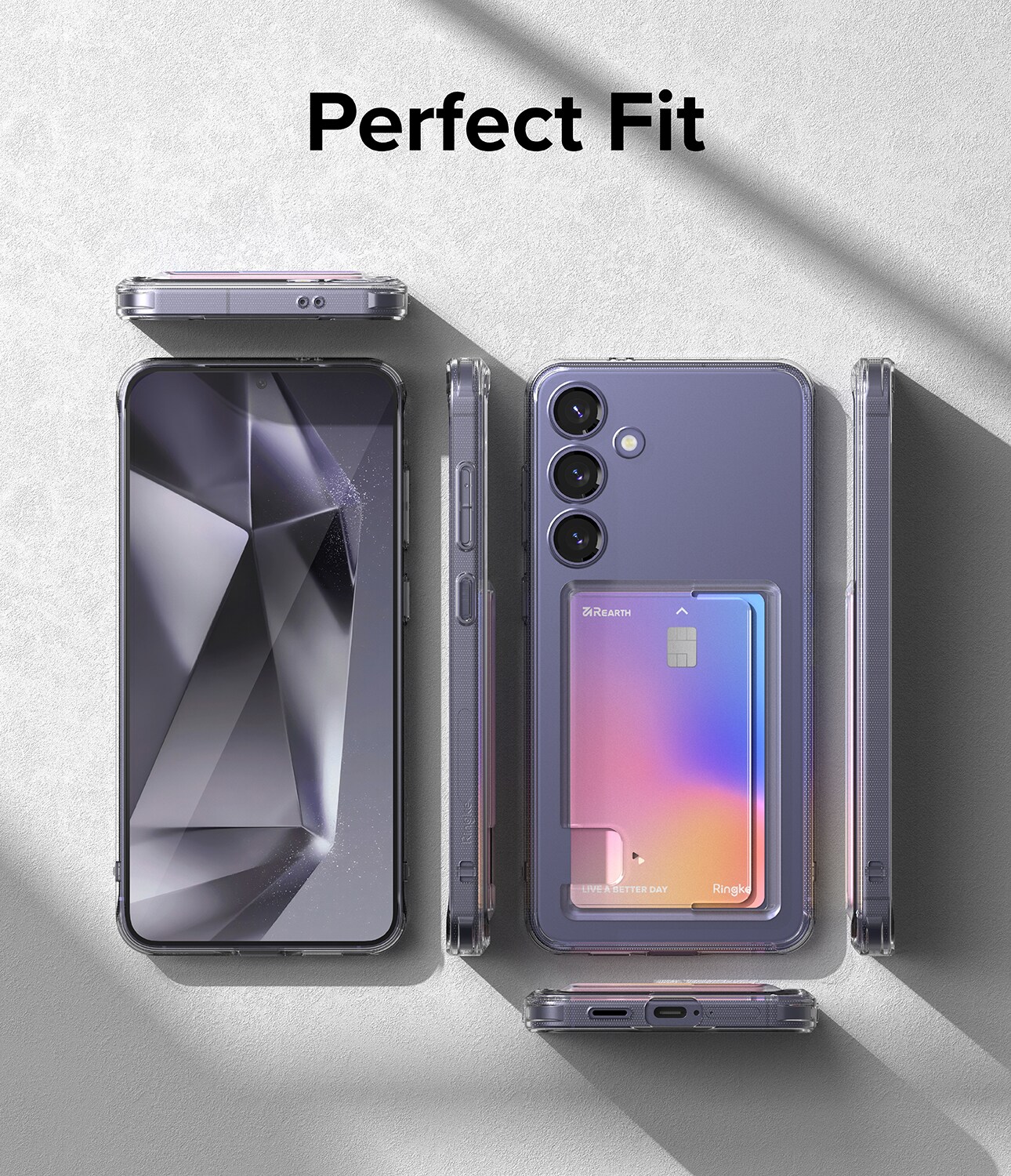Samsung Galaxy S24 Fusion cover med kortholder, Gennemsigtig