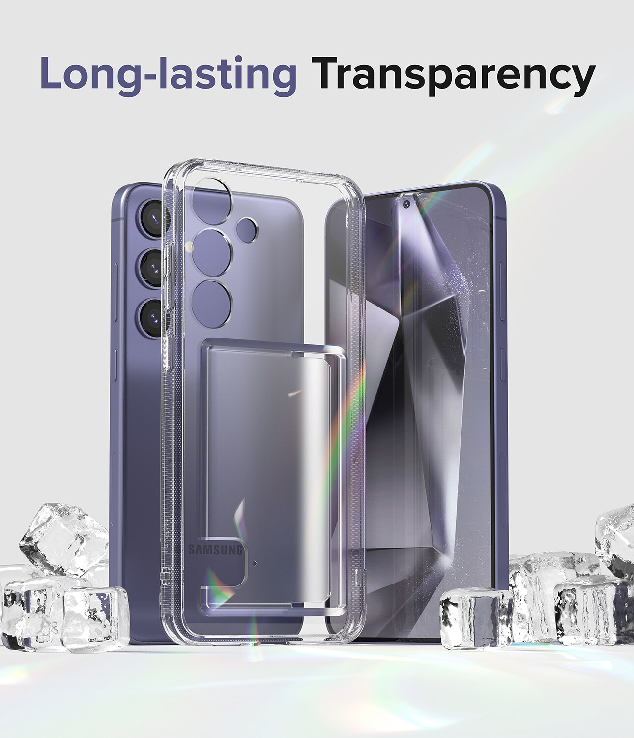 Samsung Galaxy S24 Fusion cover med kortholder, Gennemsigtig