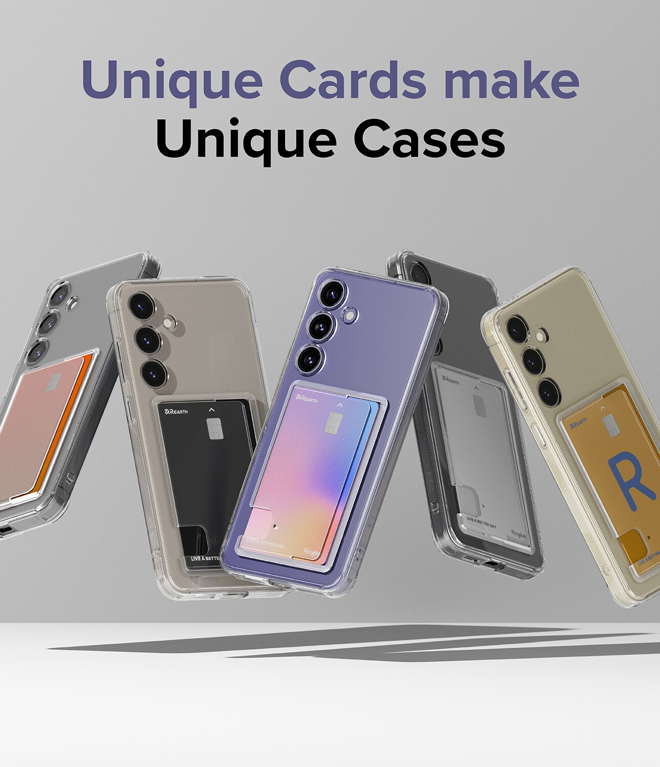 Samsung Galaxy S24 Fusion cover med kortholder, Gennemsigtig