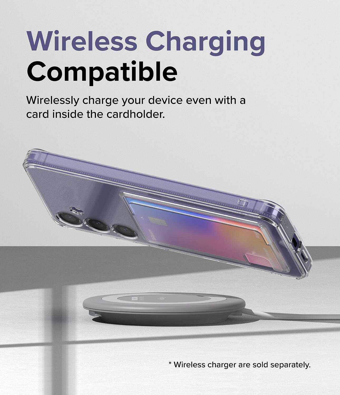 Samsung Galaxy S24 Fusion cover med kortholder, Gennemsigtig
